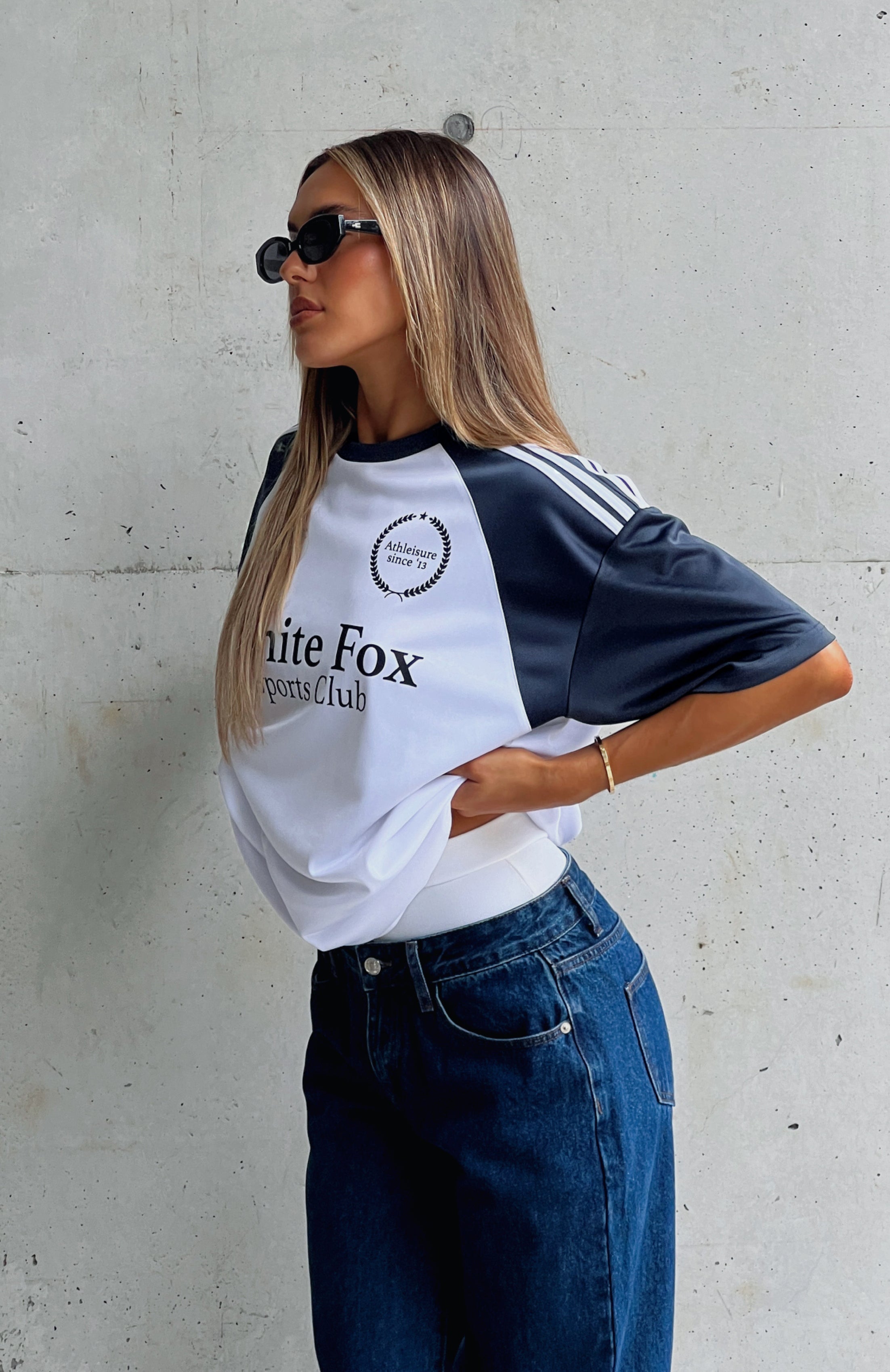 Ultimate Street Style Oversized Jersey - White/Navy