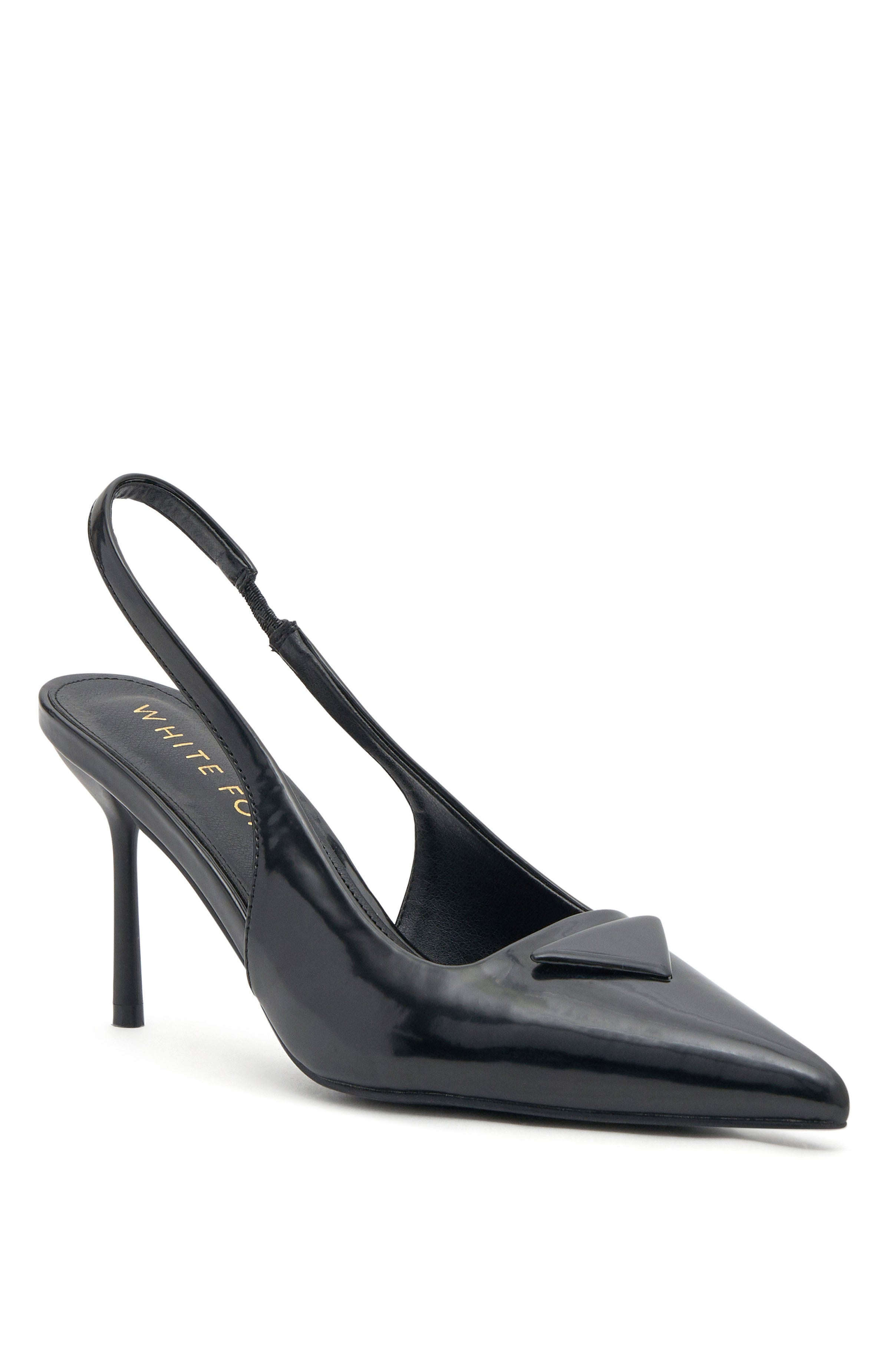 Premium Georgie Slingback Heels - Black Smooth Elegance