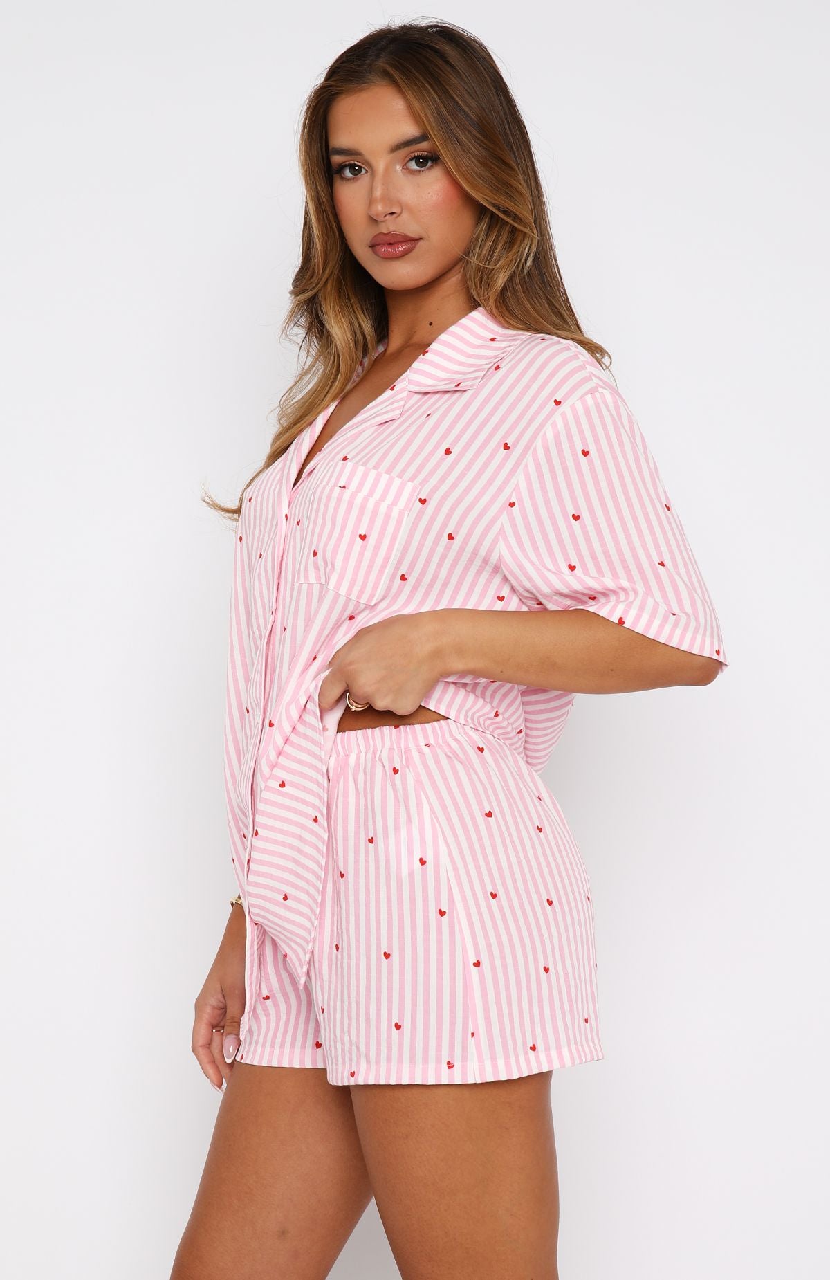 Ultimate Summer Comfort: Pink Sweetheart Pyjama Set