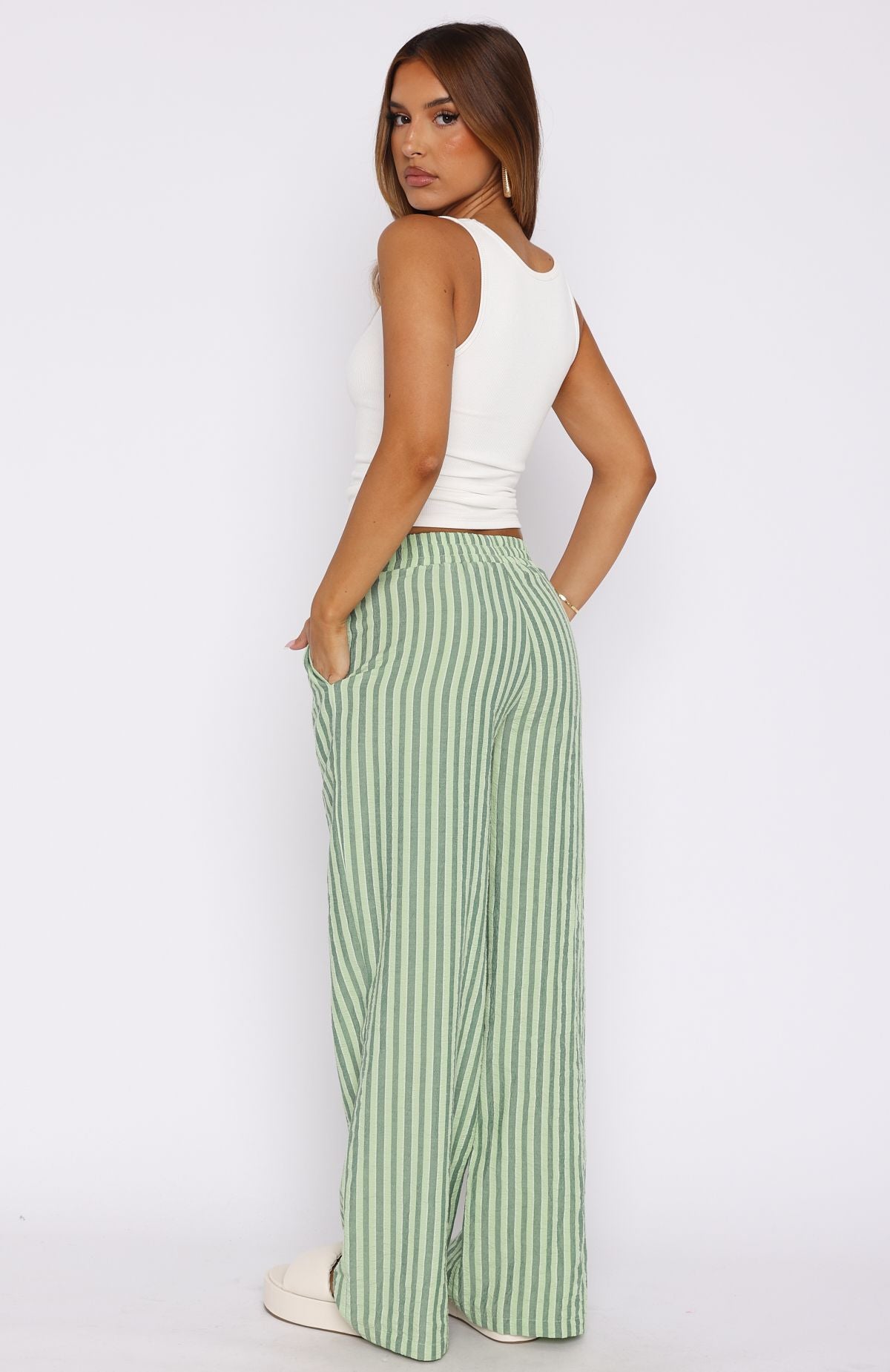 Ultimate Wondering About You Striped Pants - Green Edition