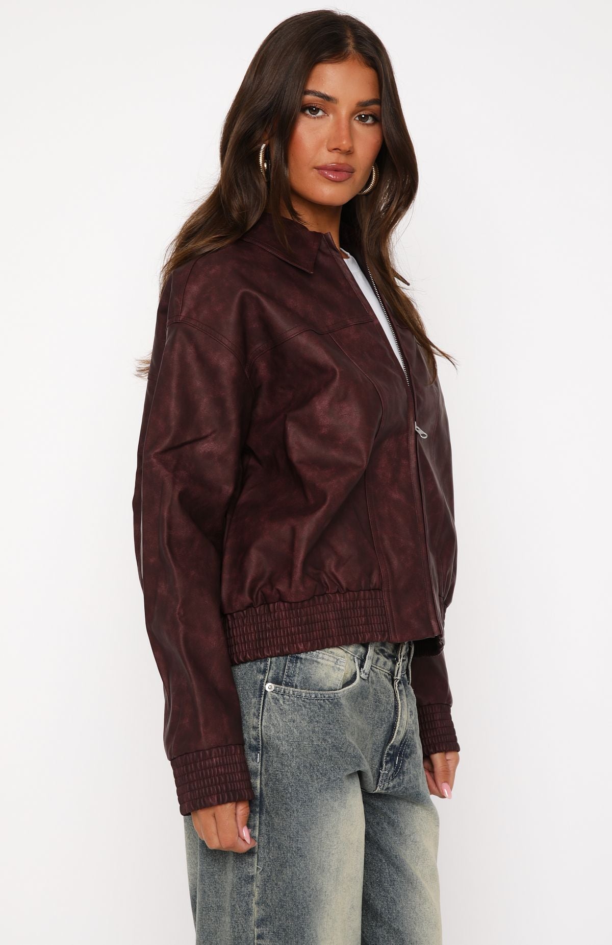 Ultimate Plum PU Bomber Jacket - Upgrade Your Style