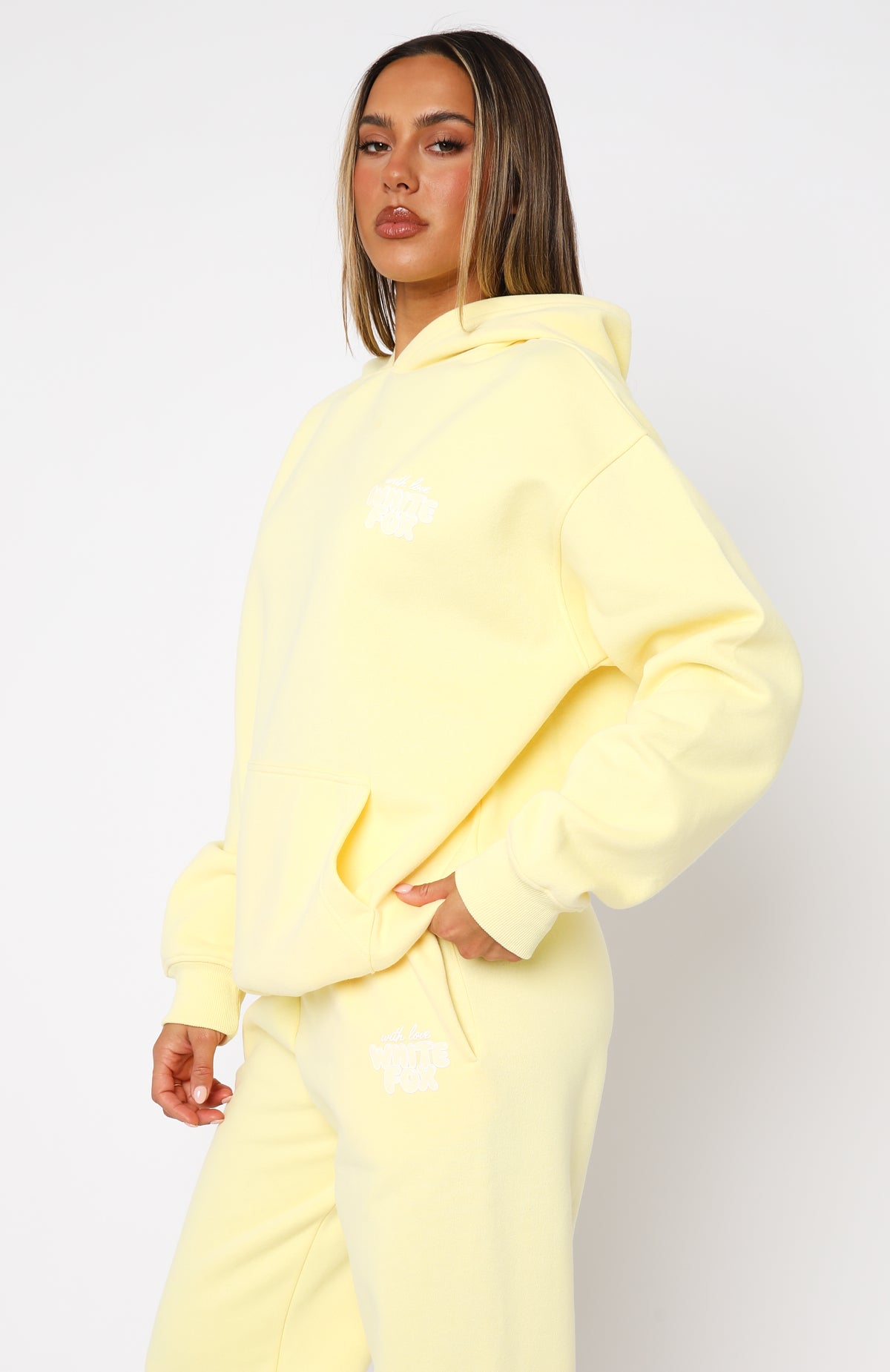 Premium With Love Always Oversized Hoodie - Lemon