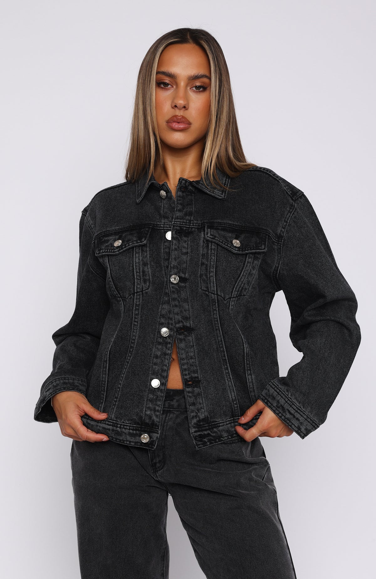 Ultimate Vintage Black Acid Wash Denim Jacket