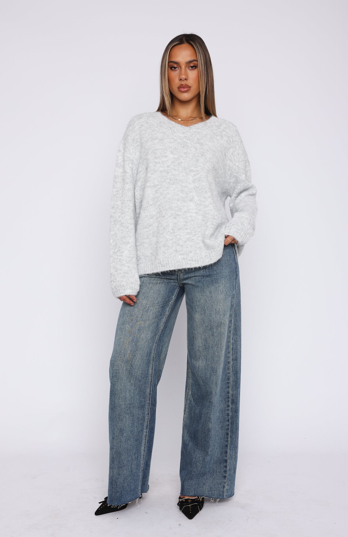 Premium Oversized Sweater - Light Grey | Ultimate Winter Essential