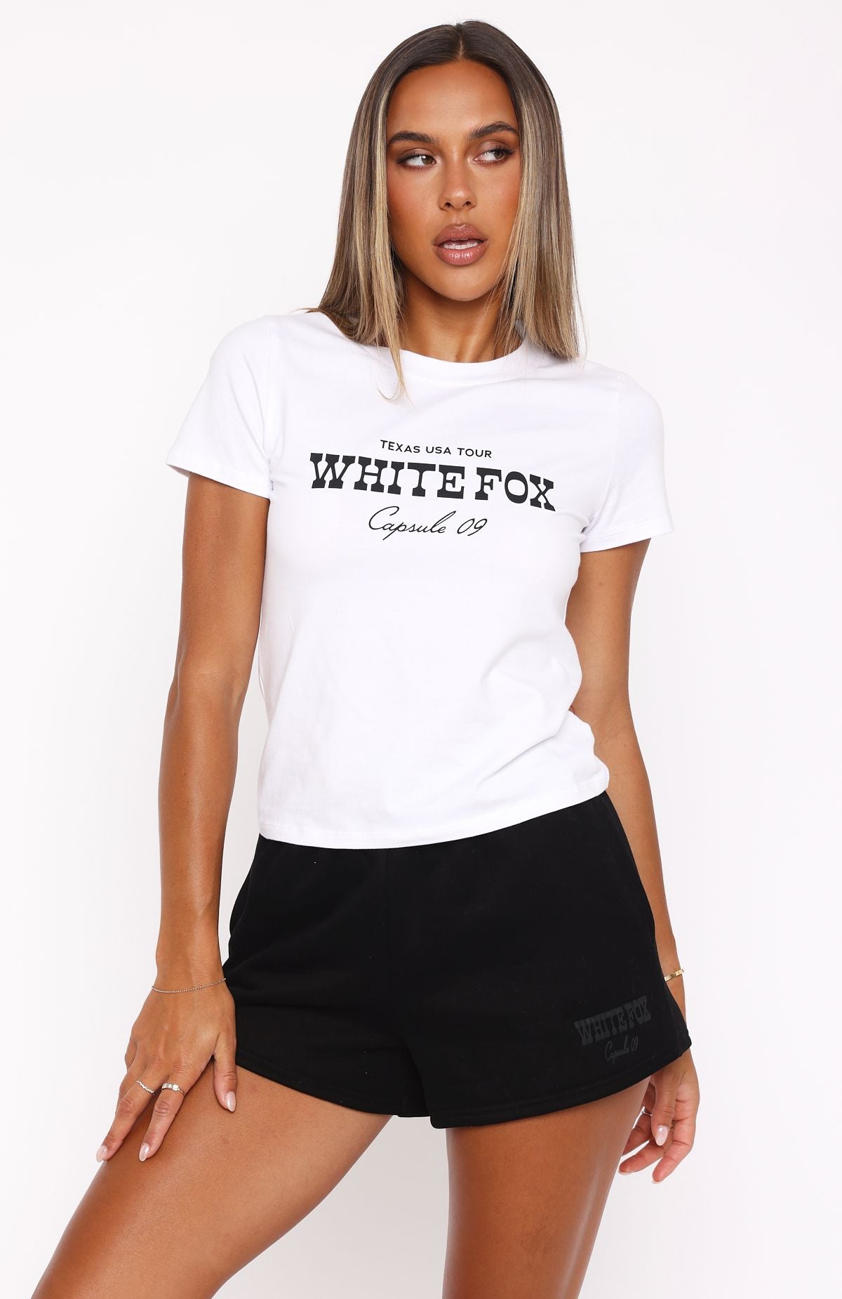 Premium Western Classic Relaxed Baby Tee - White/Black | Capsule 9