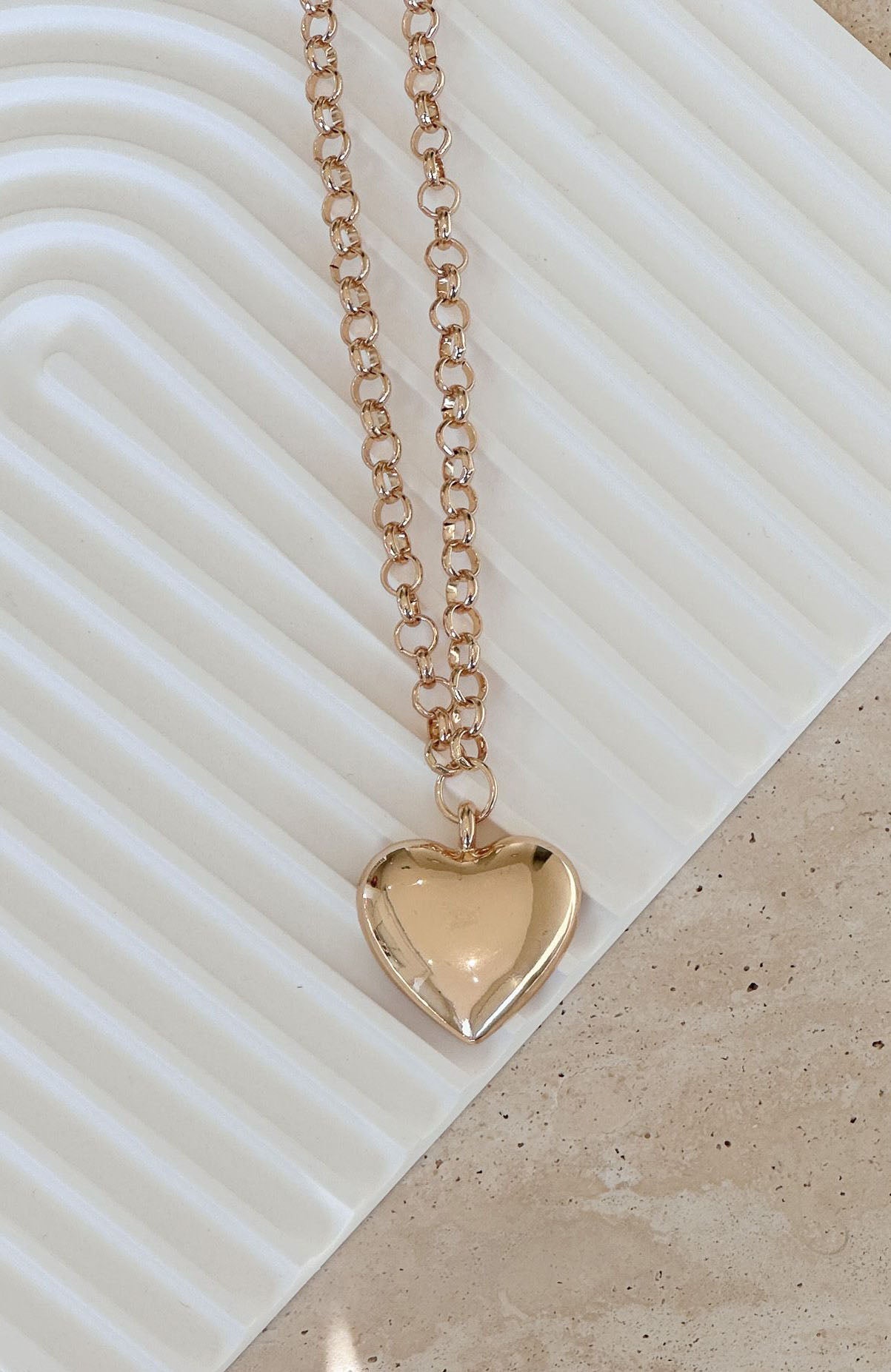 Premium Love Language Heart Pendant Necklace in Gold