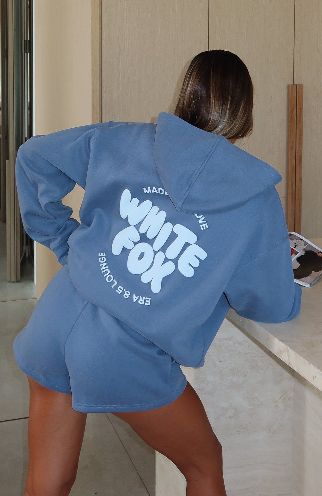 Premium With Love For You Oversized Hoodie - Ocean Blue