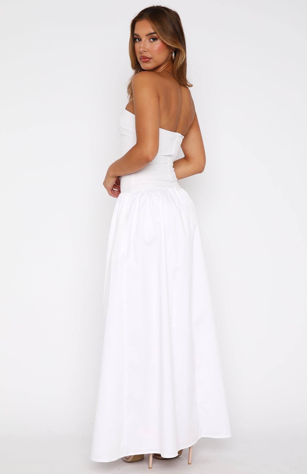 Premium Take Back Maxi Dress in White - Ultimate Elegance