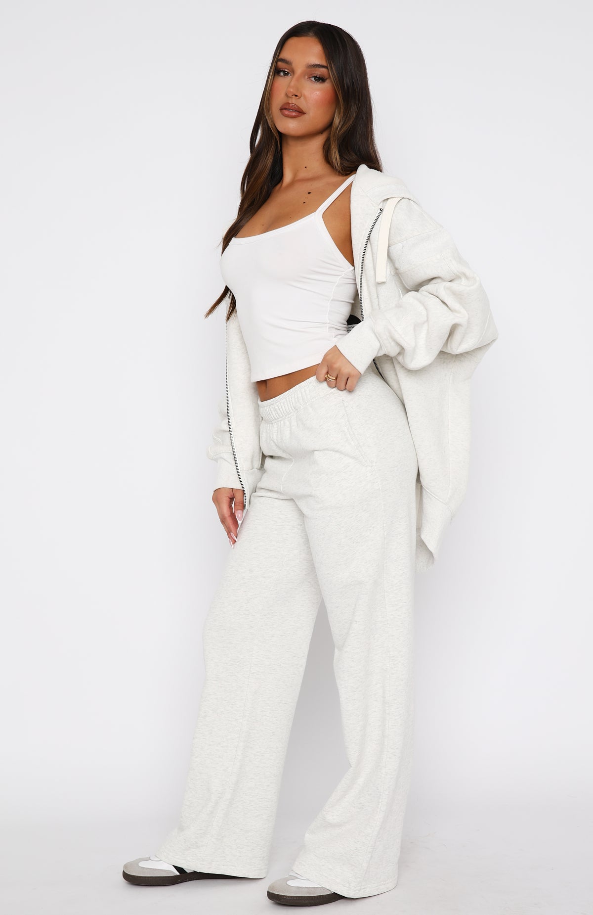 Ultimate Comfort Wide Leg Sweatpants - Grey Marle