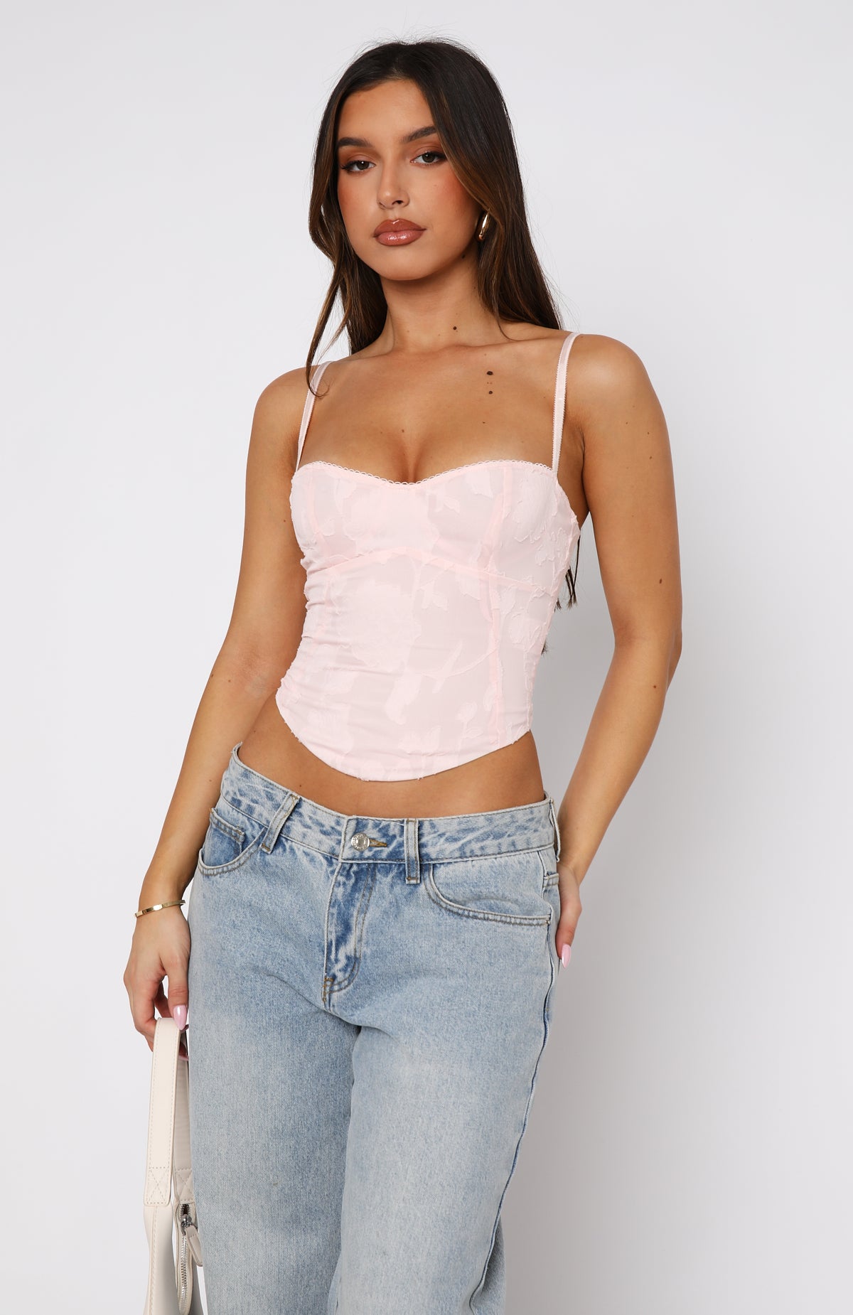 Premium Broken Dreams Bustier in Baby Pink - Ultimate Weekend Style