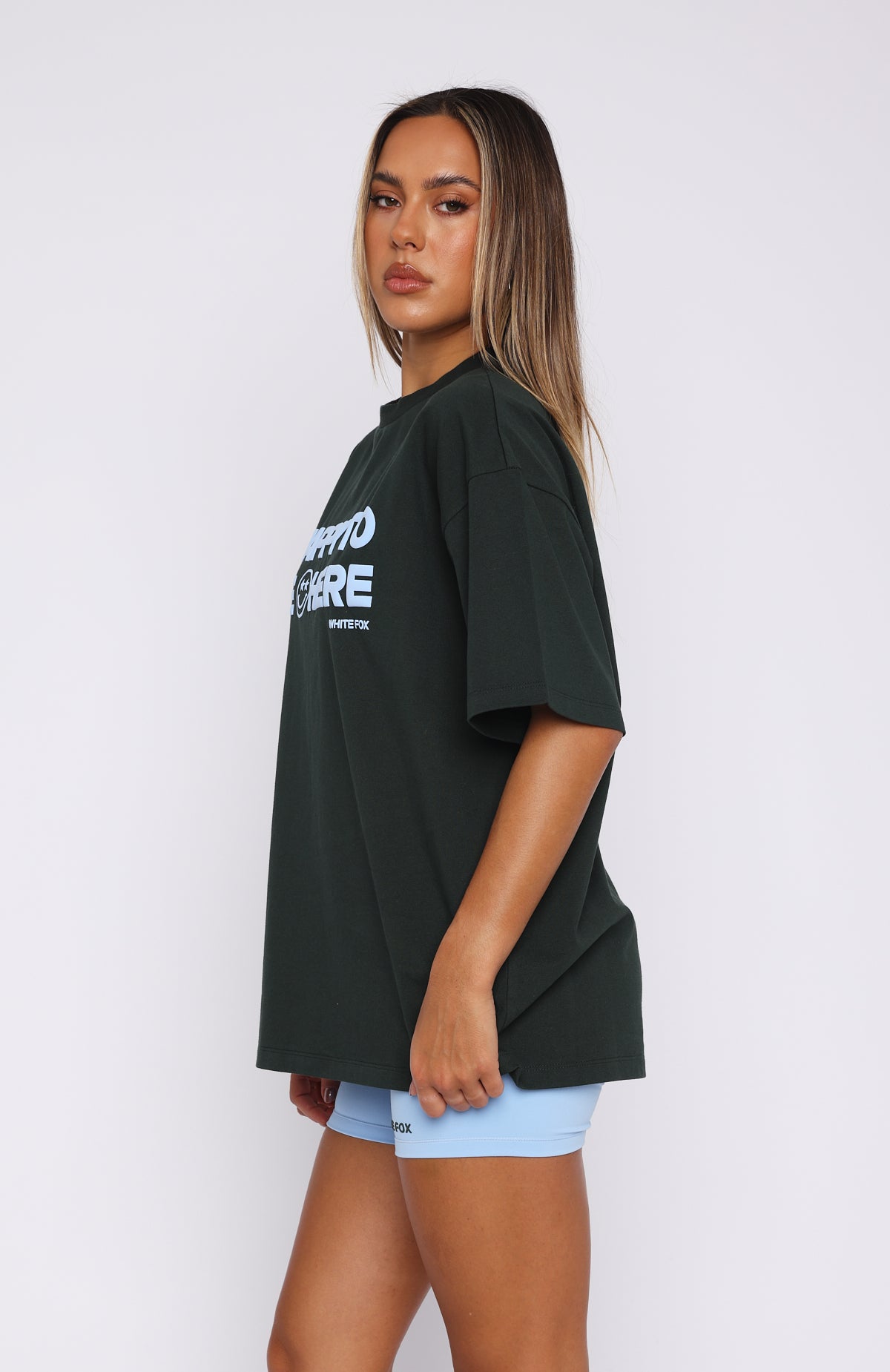 Premium Happy To Be Here Oversized Tee - Forest Green | Ultimate Comfort & Style