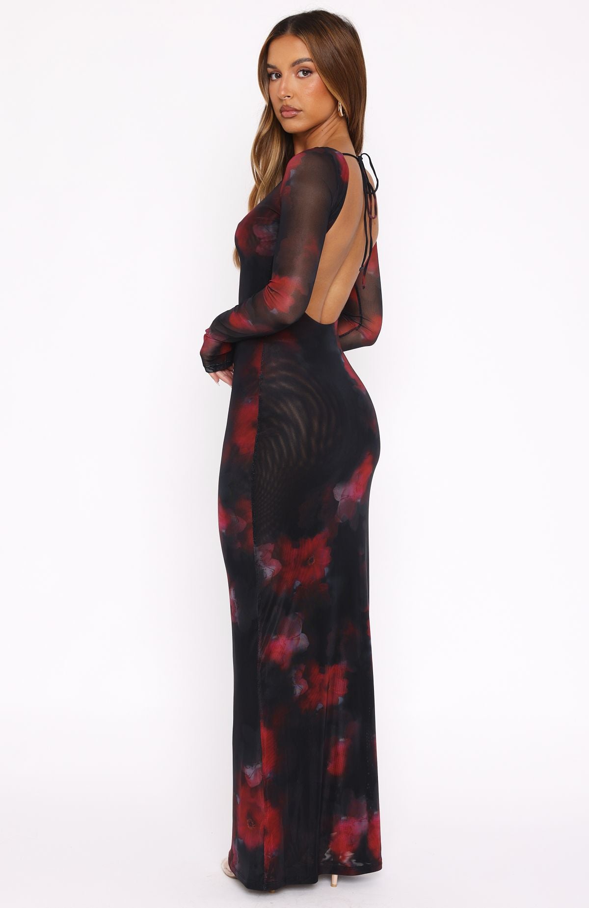 Ultimate Noir Kisses Long Sleeve Maxi Dress