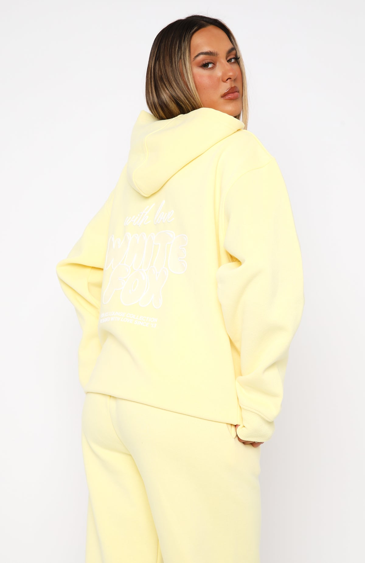 Premium With Love Always Oversized Hoodie - Lemon