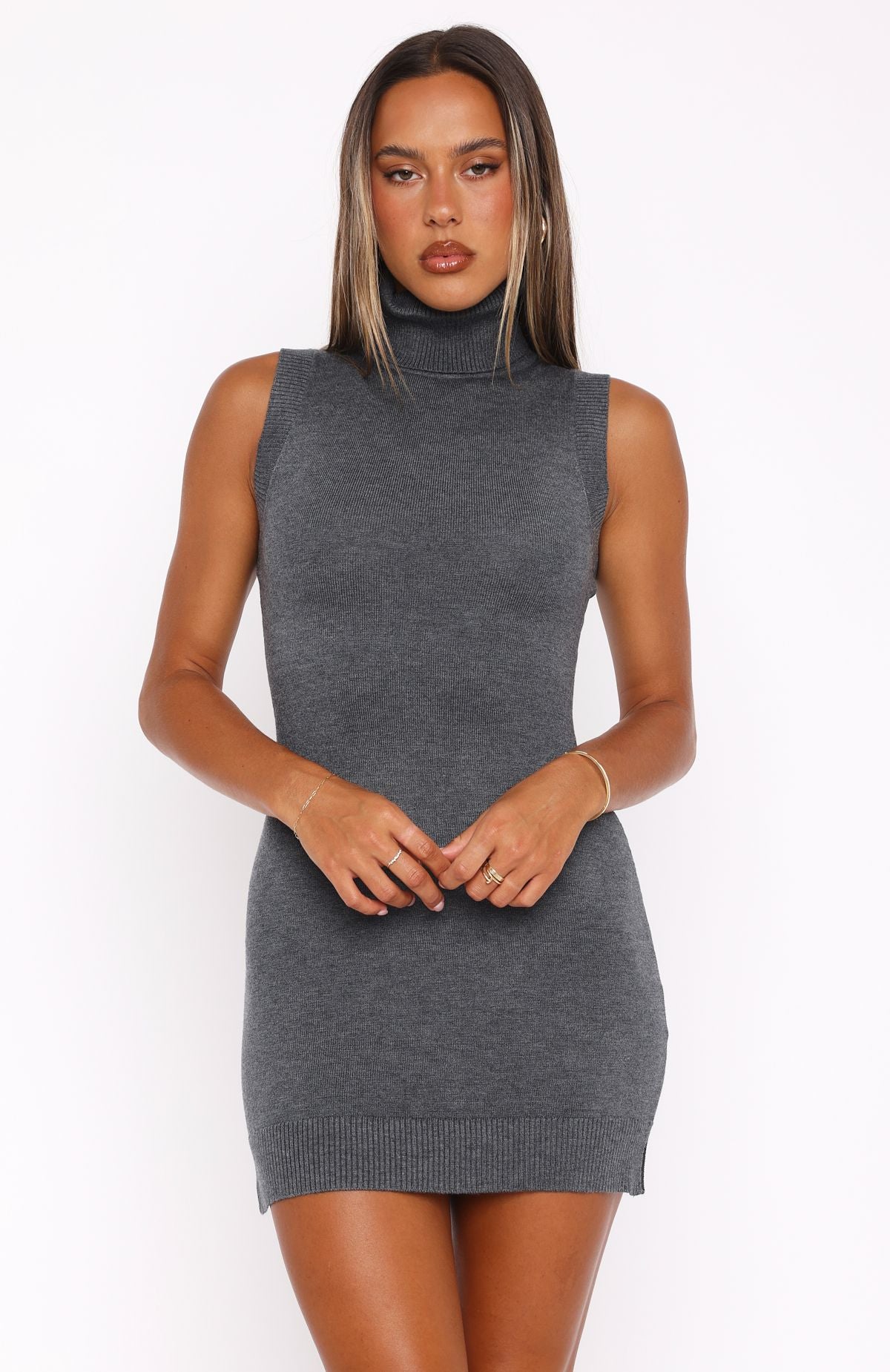 Ultimate Grey Knit Mini Dress - Only Necessary Collection