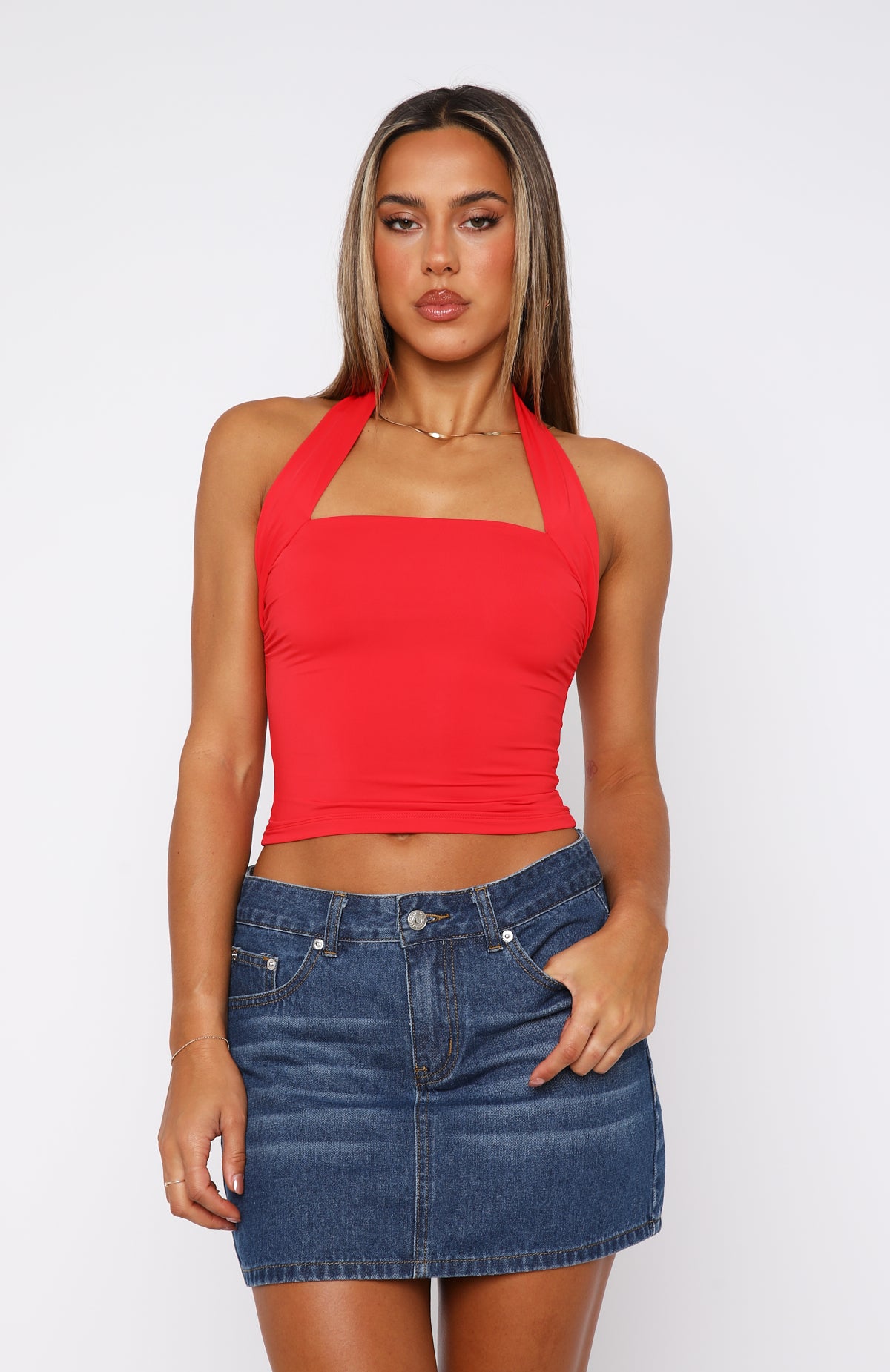 Premium Out Of Touch Halter Top - Red | Ultimate Summer Style