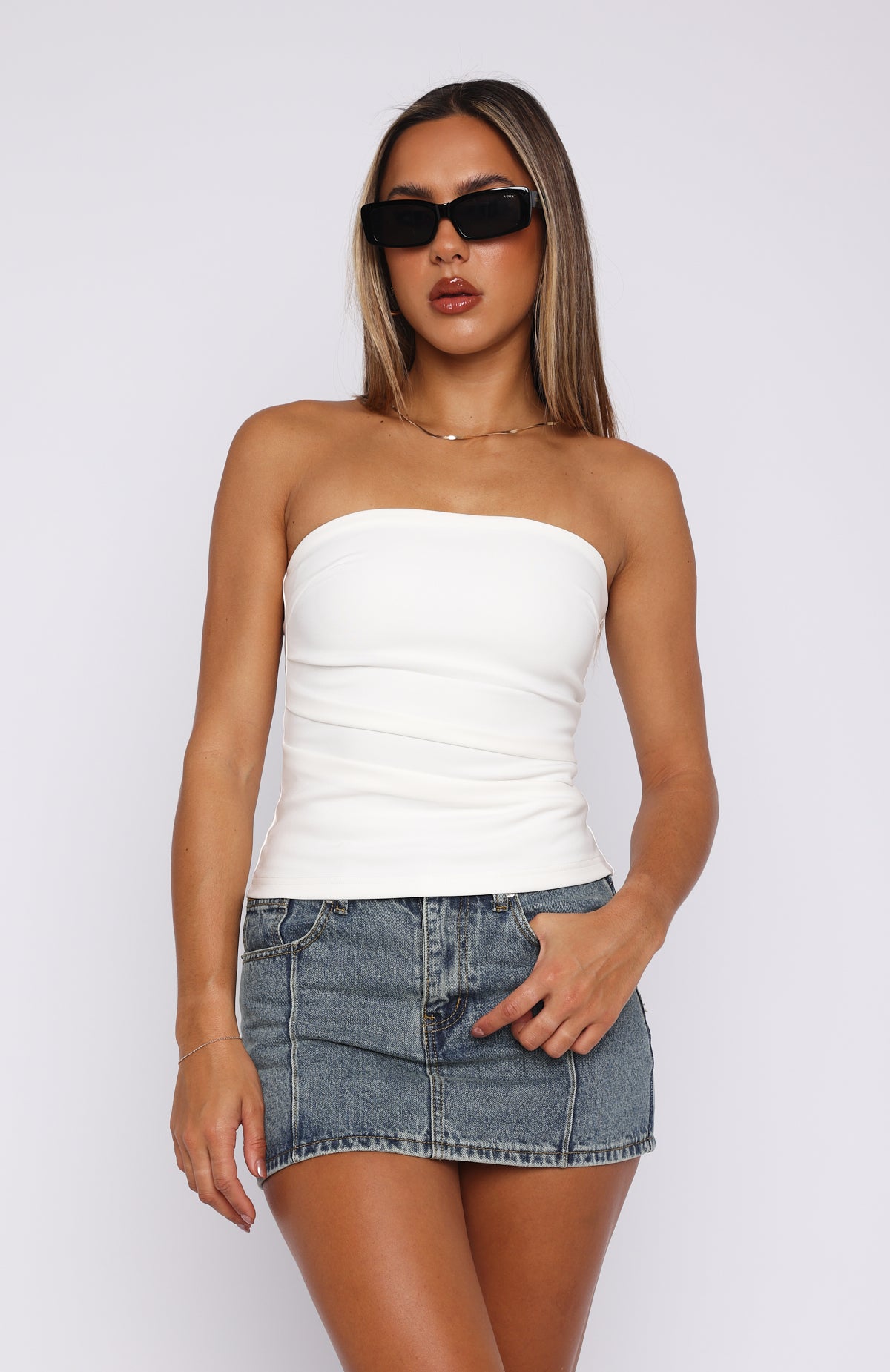 Premium Strapless Top - Ultimate White