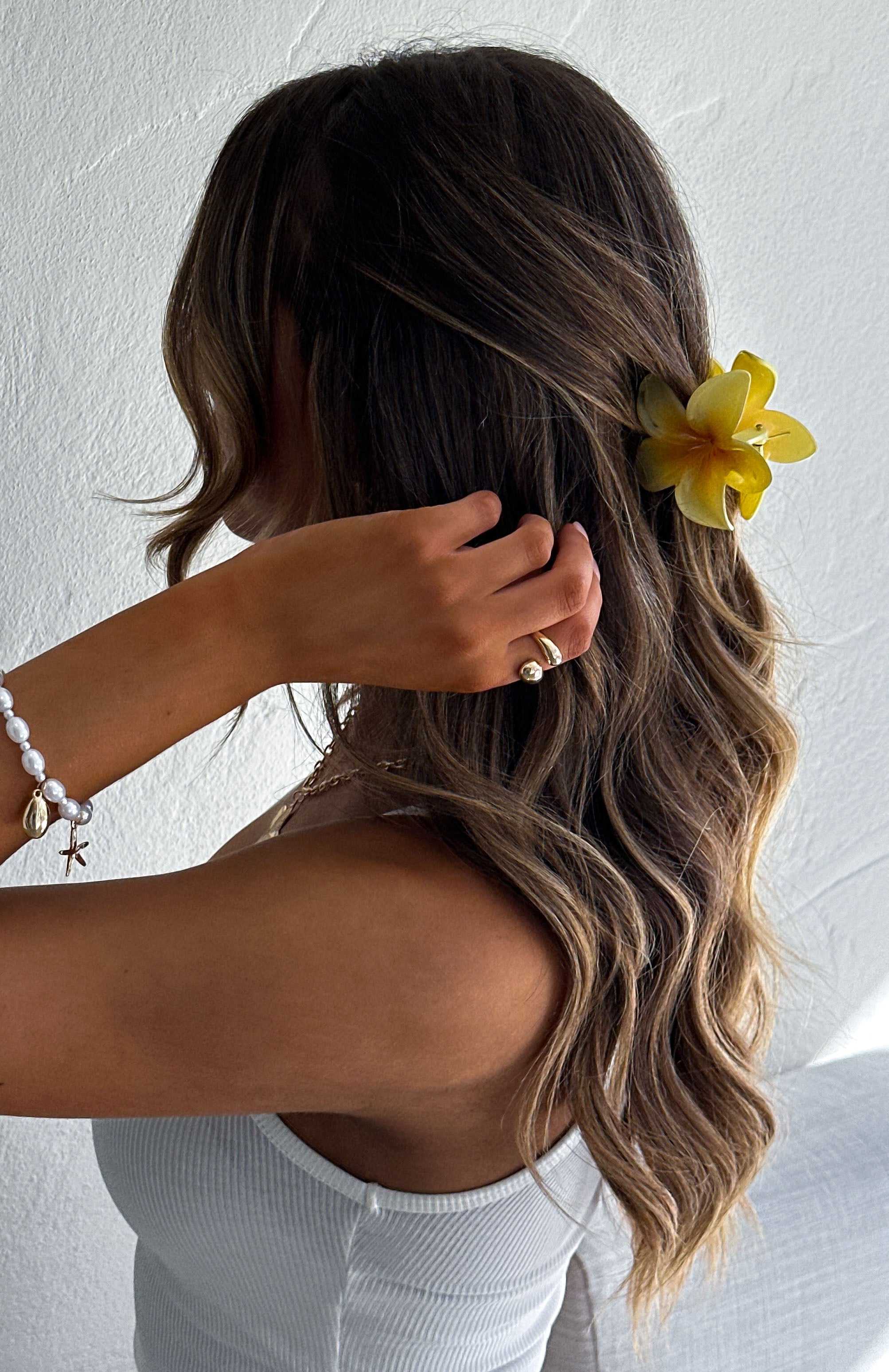 Premium Floral Charm Hair Clip - Sunny Yellow