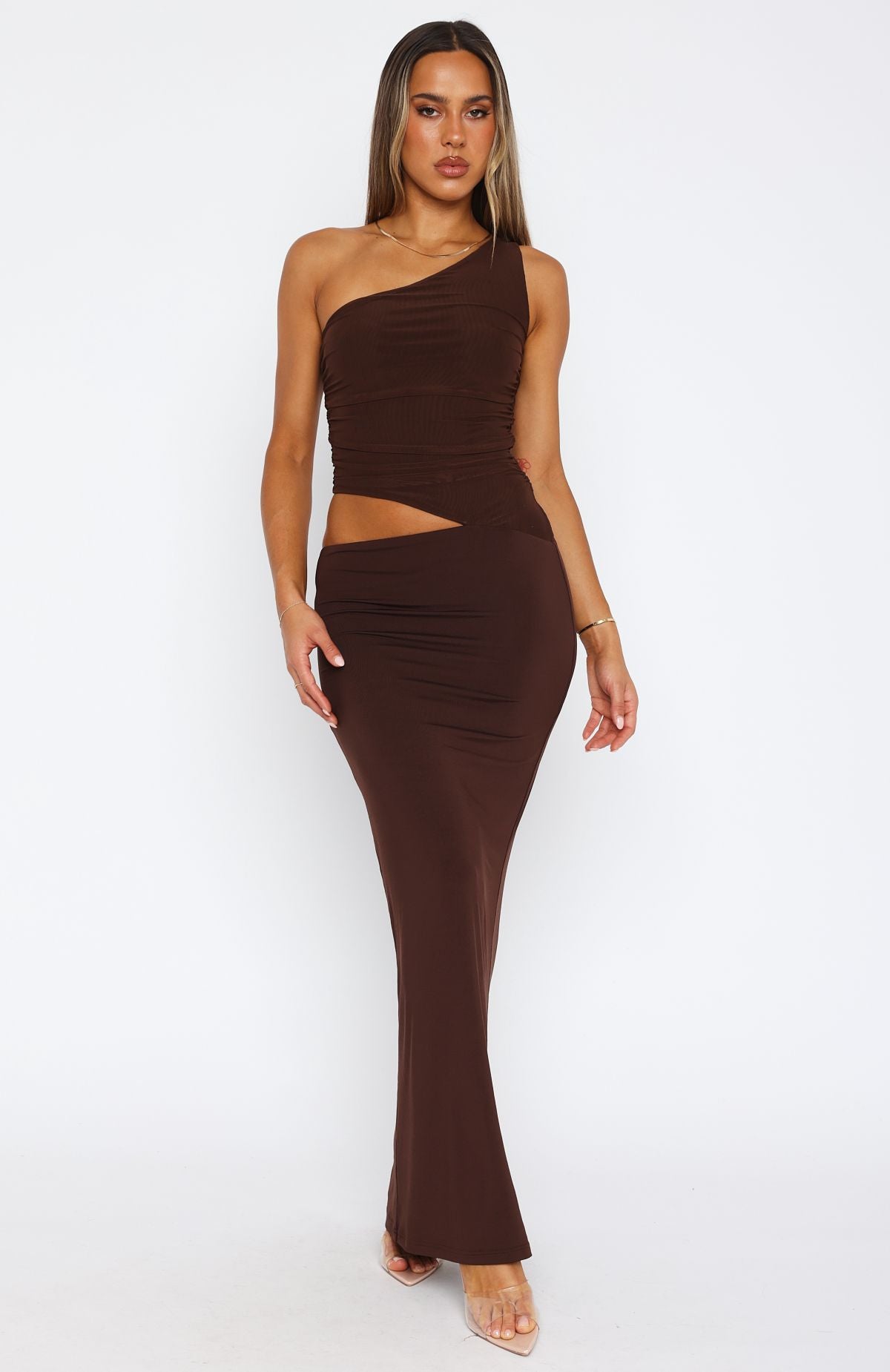 Ultimate Elegance: Give Me The Chance Maxi Dress in Chocolate