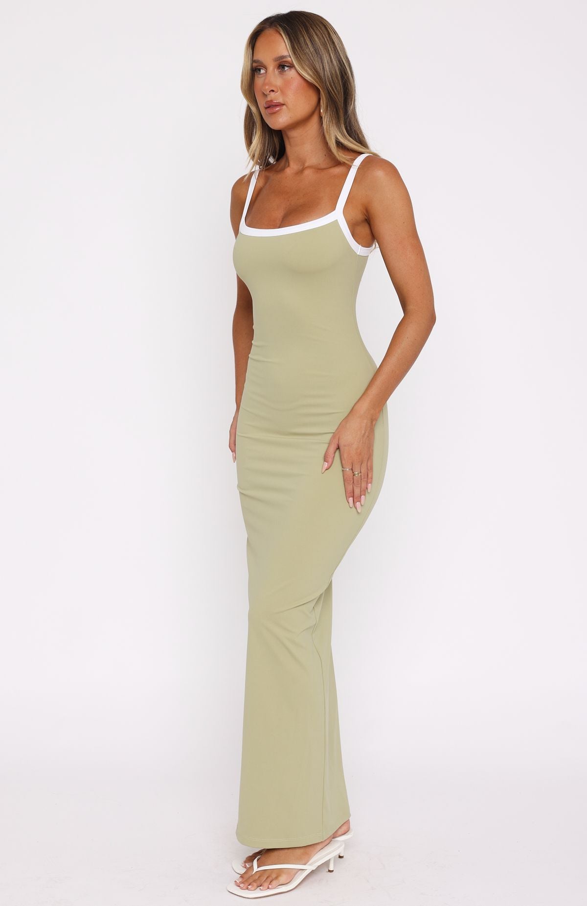 Premium Just Stay Calm Maxi Dress in Matcha - Ultimate Comfort & Style