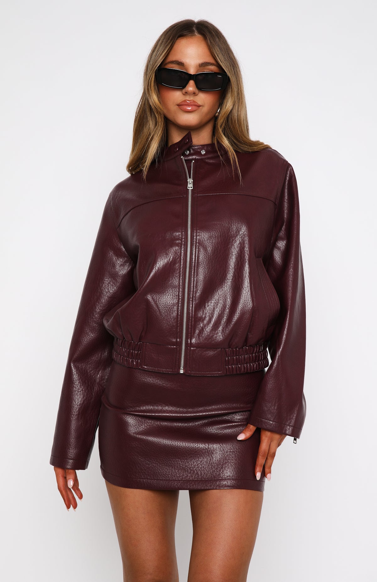 Premium Tell Me Nothing PU Jacket in Burgundy - Ultimate Winter Style