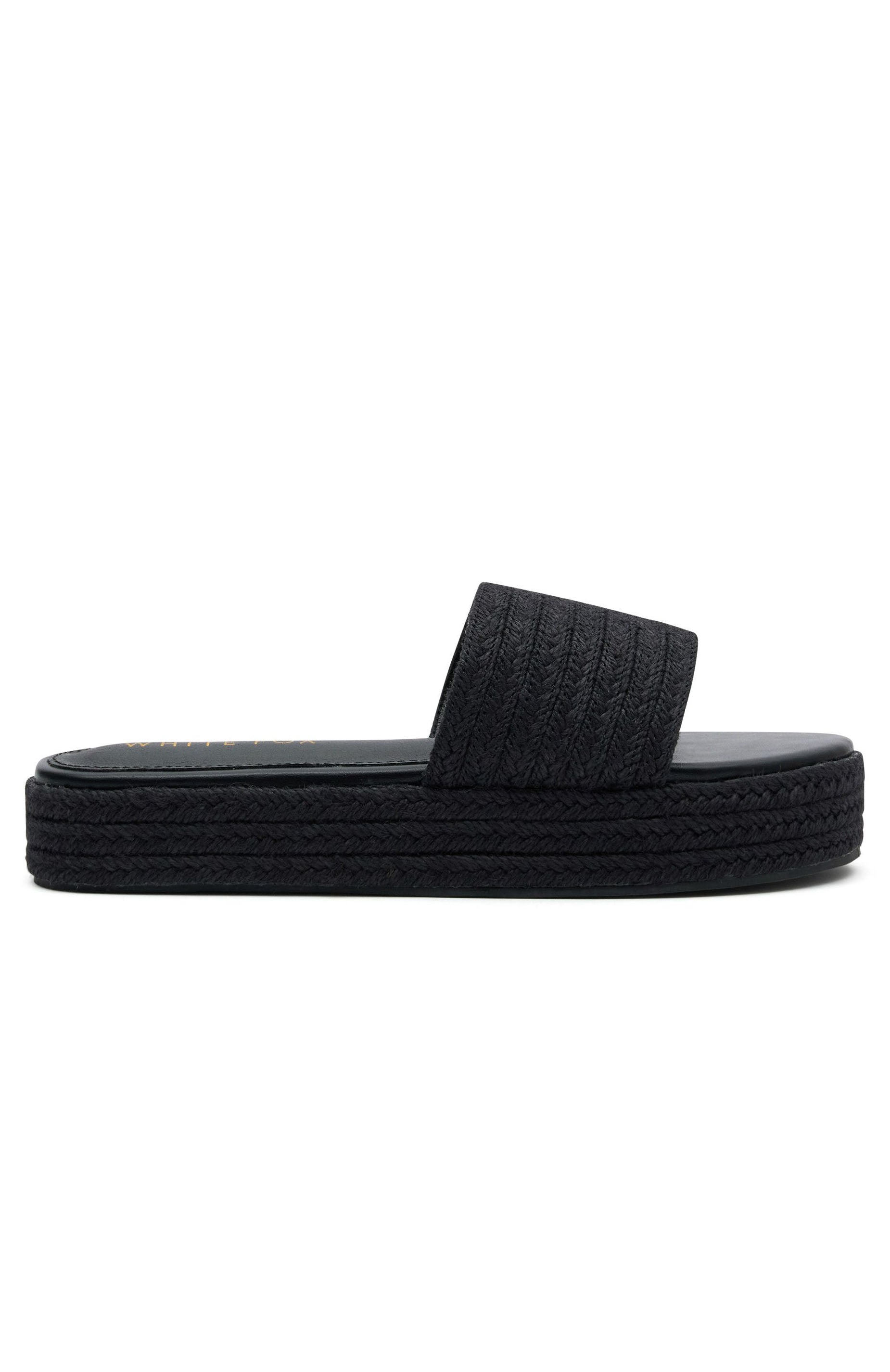 Ultimate Lush Life Platform Slides - Black Woven