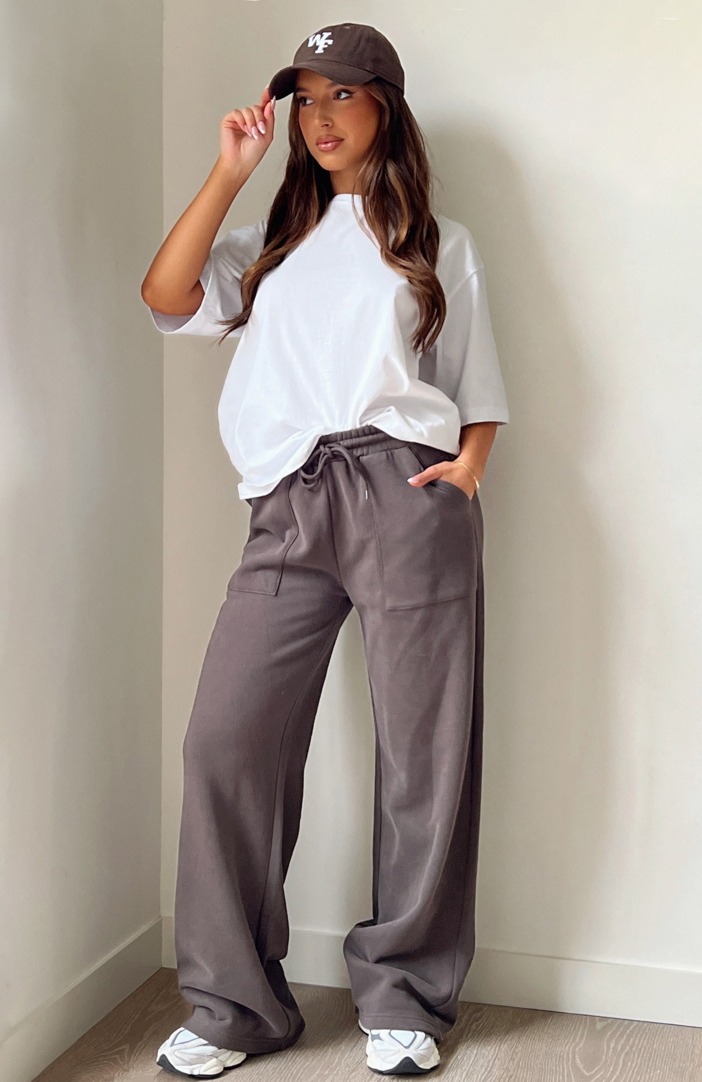 Premium Comfort Wide Leg Sweatpants - Charcoal