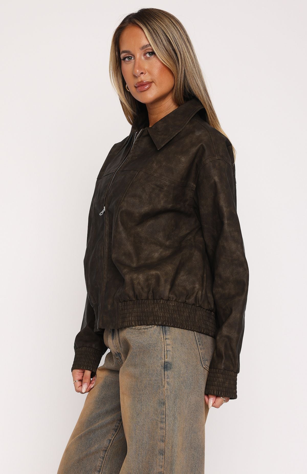 Premium PU Bomber Jacket in Chocolate - Ultimate Style Upgrade