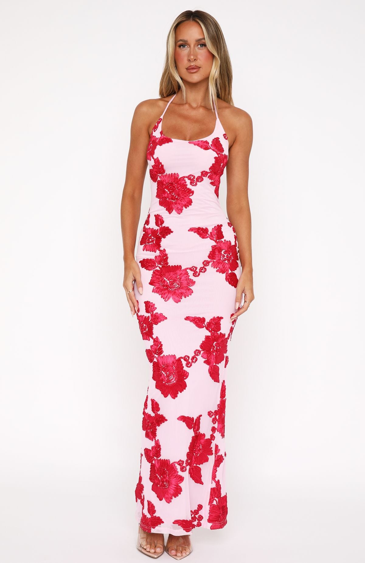 Premium Summer Glam Maxi Dress - Soft Pink