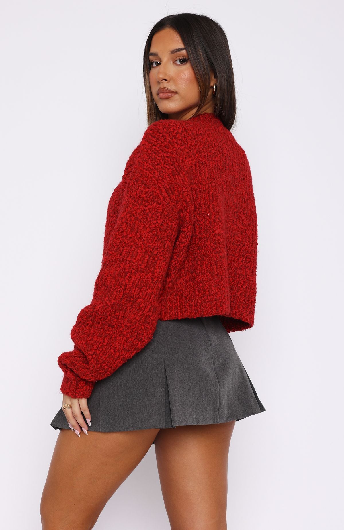 Ultimate Cozy Red Knit Sweater - Leave Without Me