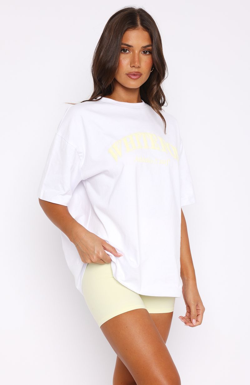 Premium Athletics Era Oversized Tee - White & Yellow