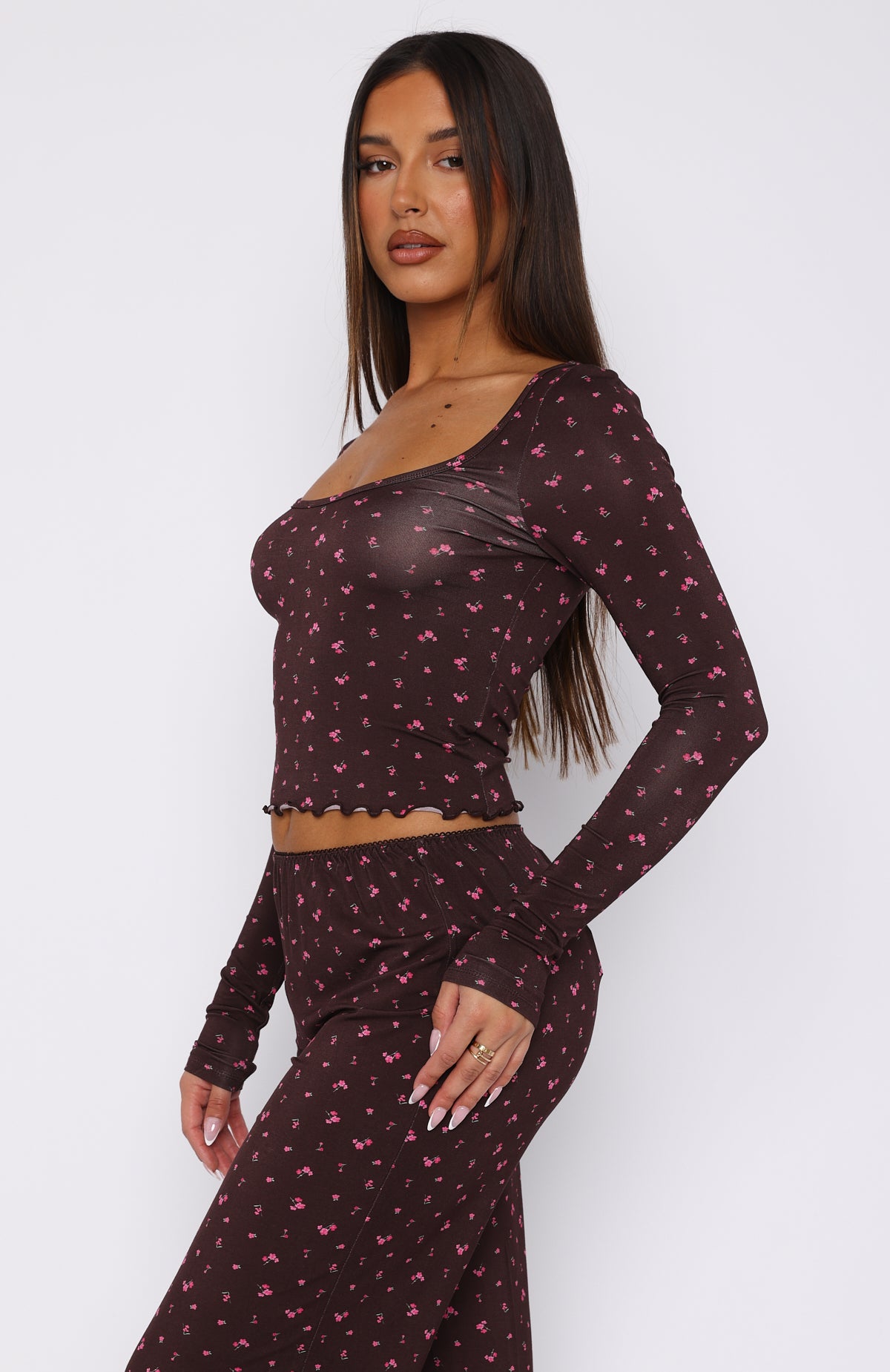 Premium Dreamy Long Sleeve Pyjama Top - Chocolate Dreams