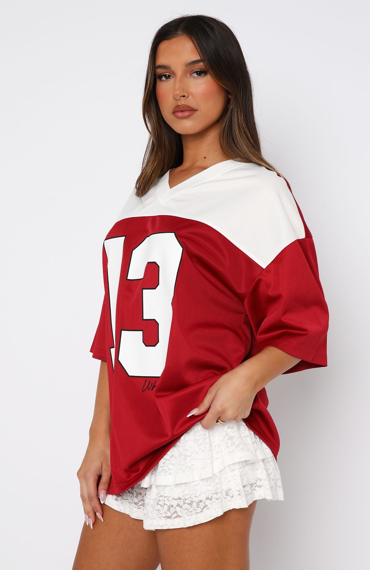 Ultimate Street Chic: Don't Like To Lose Oversized Jersey in Maroon