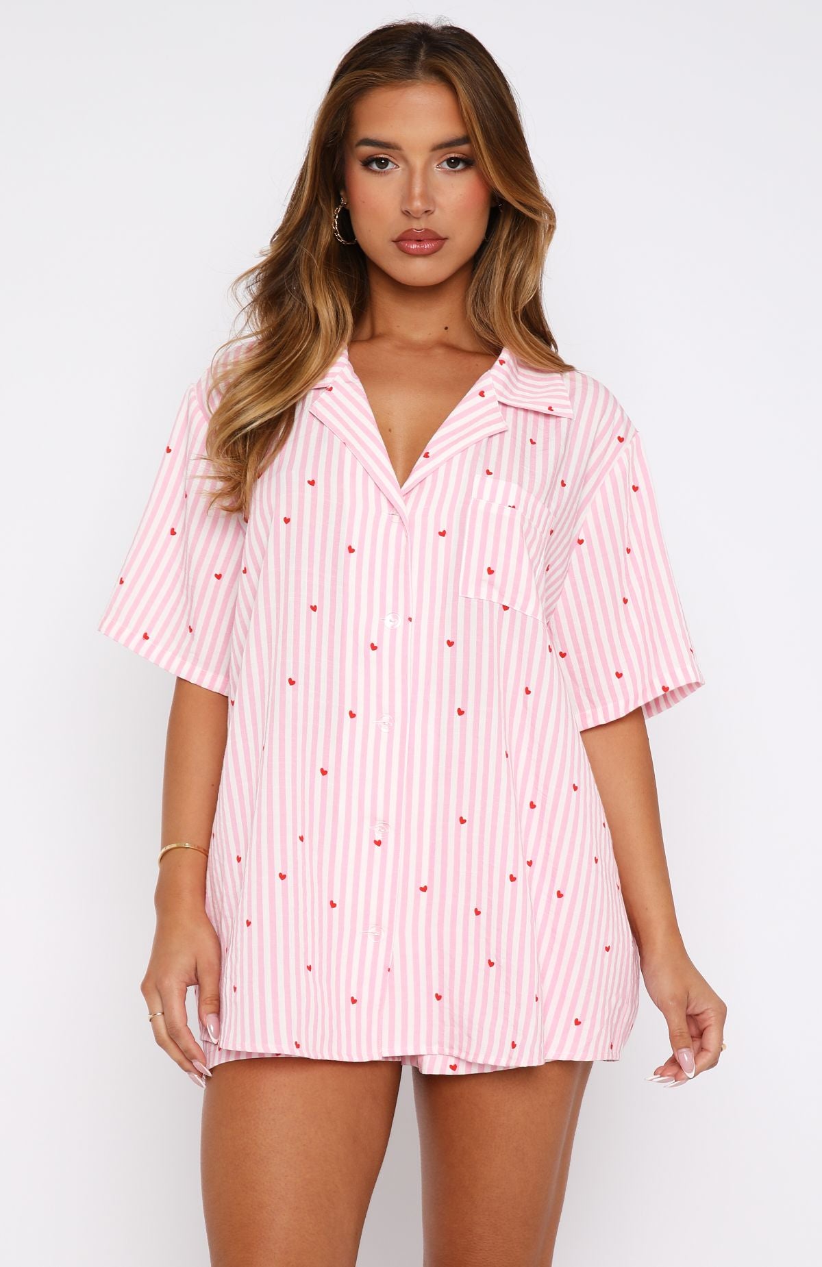 Ultimate Summer Comfort: Pink Sweetheart Pyjama Set