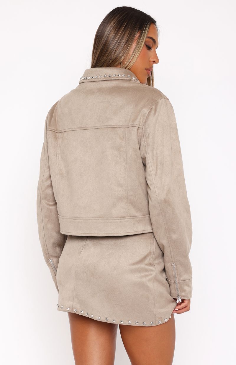 Premium Born In The USA Suede Jacket - Beige