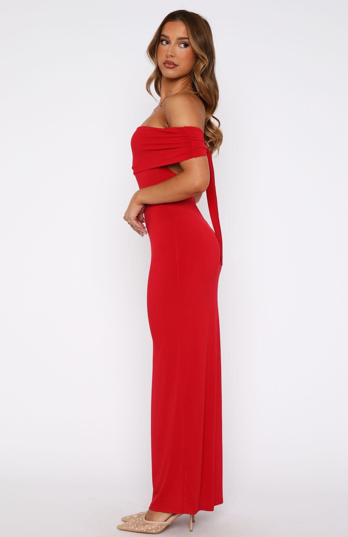 Premium Truth Over Lies Maxi Dress - Cherry Red
