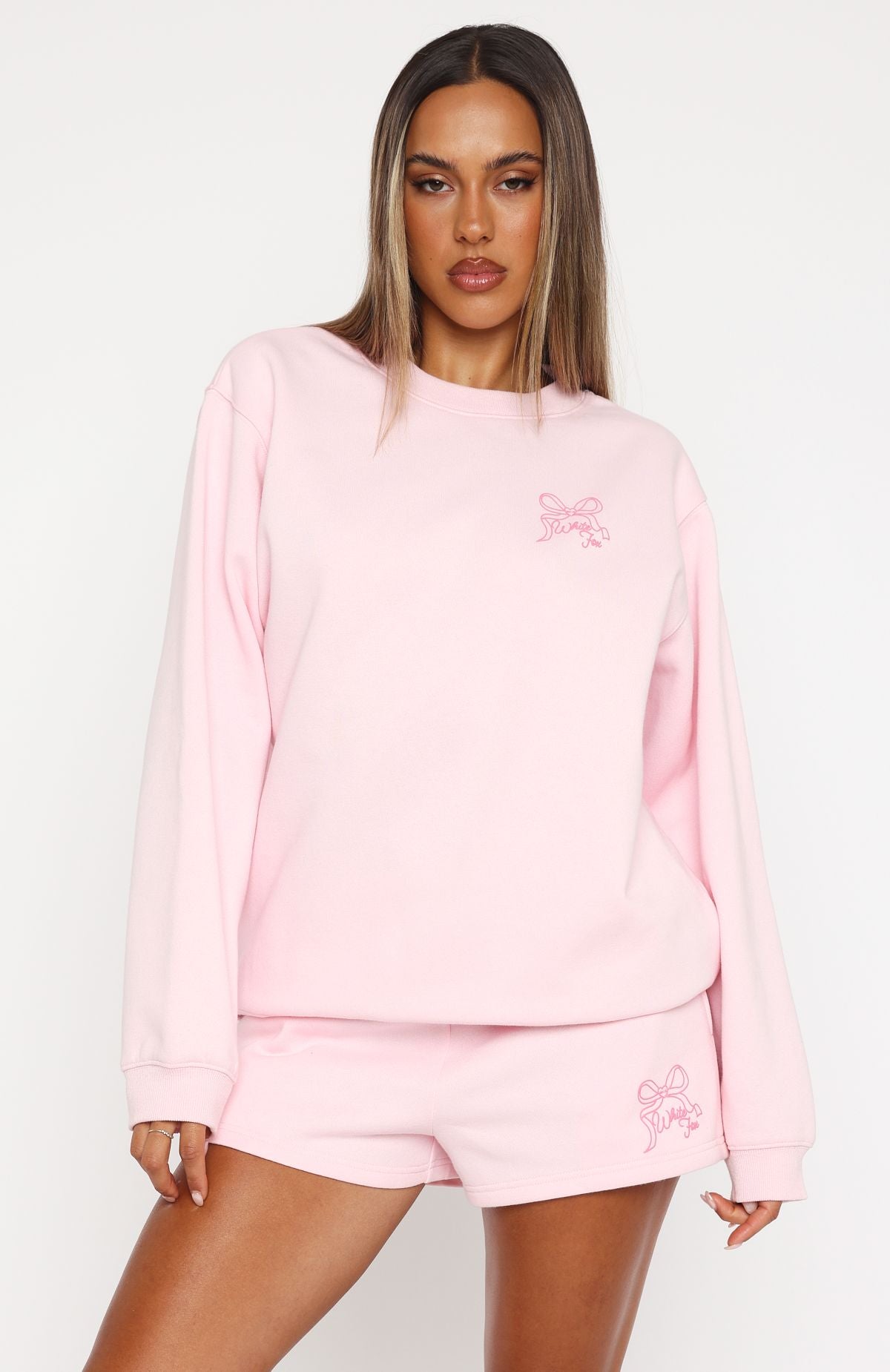 Premium Love You Forever Oversized Sweater - Soft Pink