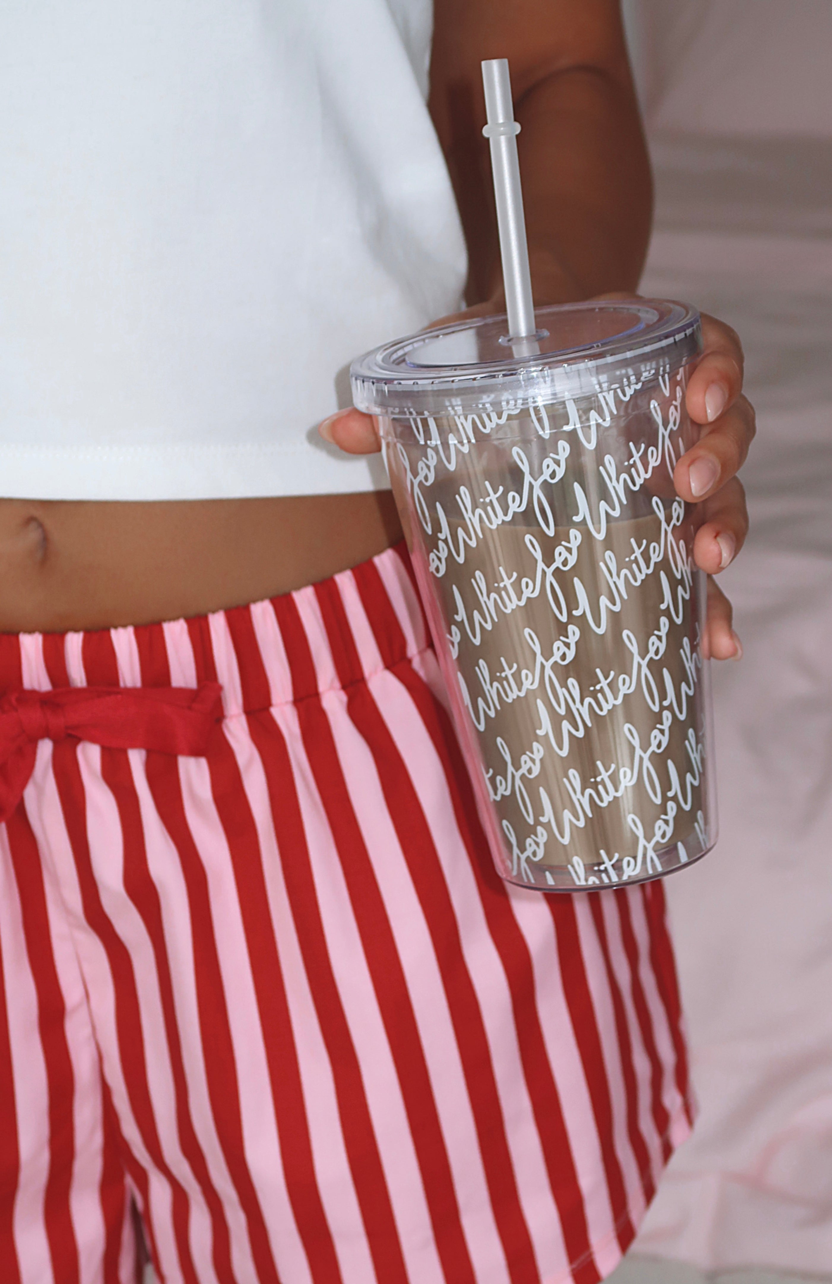 Premium Drink It Up Tumbler - Clear/White Design