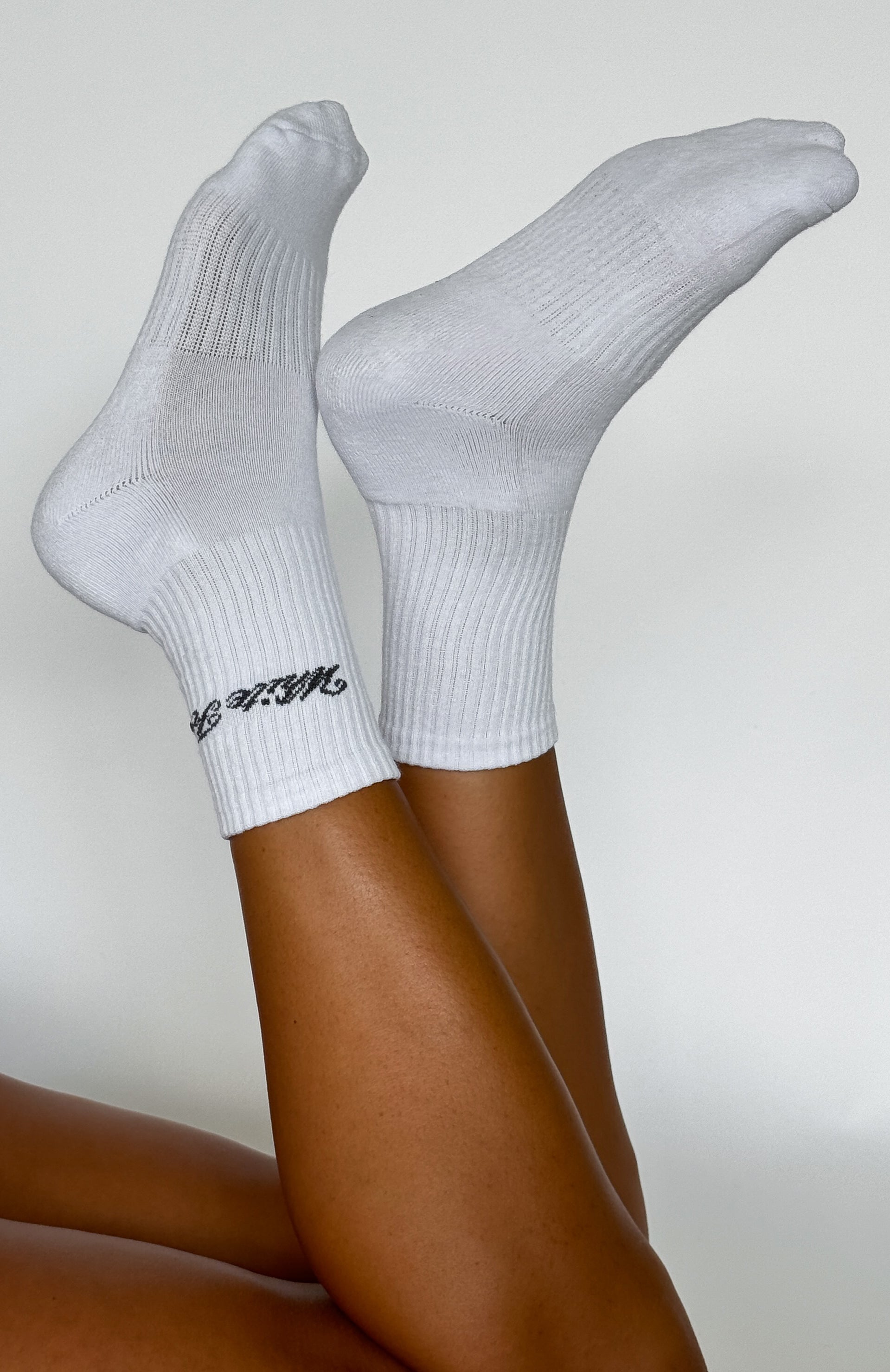 Premium Walk The Same Crew Socks - White/Charcoal