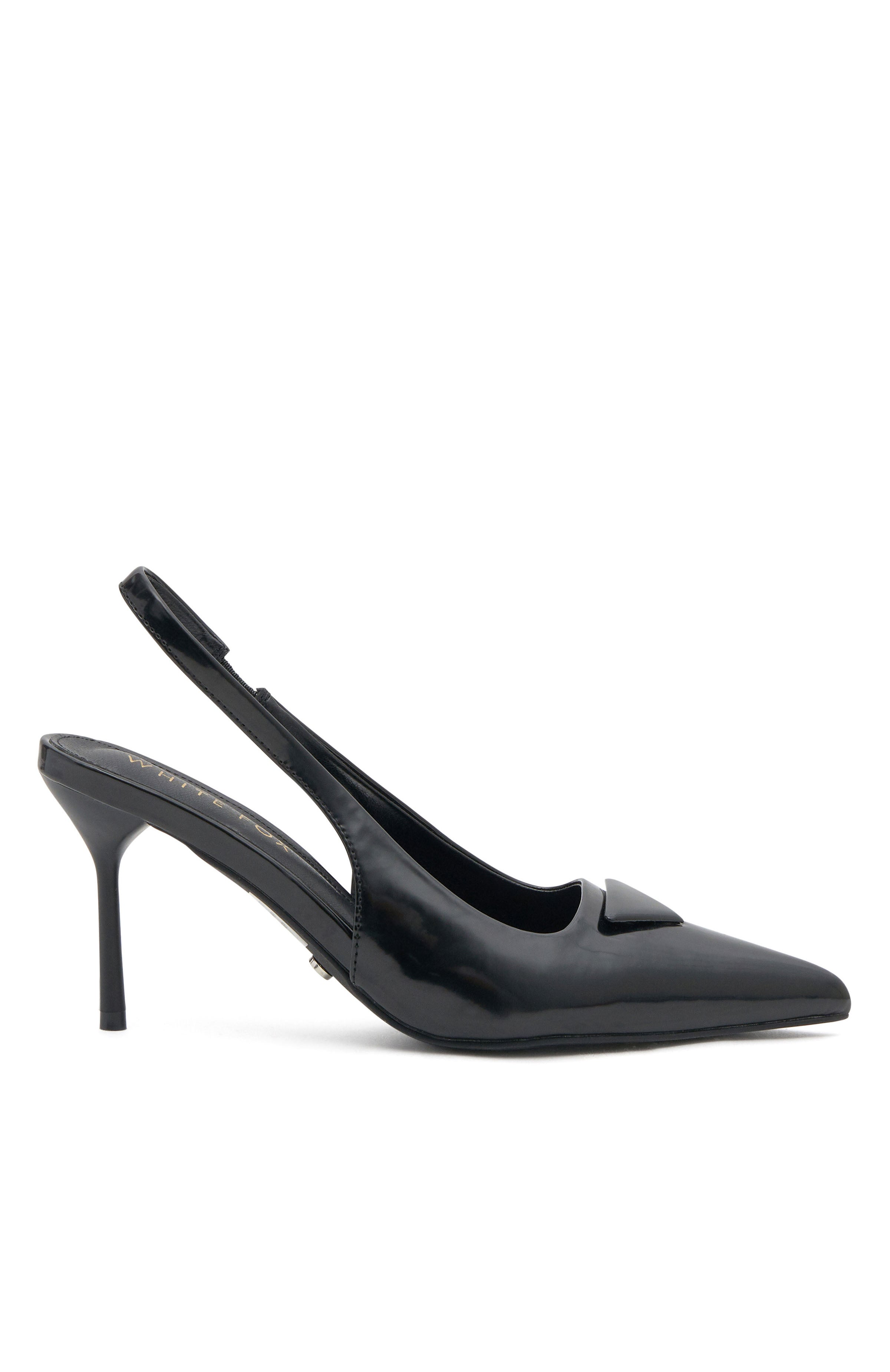 Premium Georgie Slingback Heels - Black Smooth Elegance