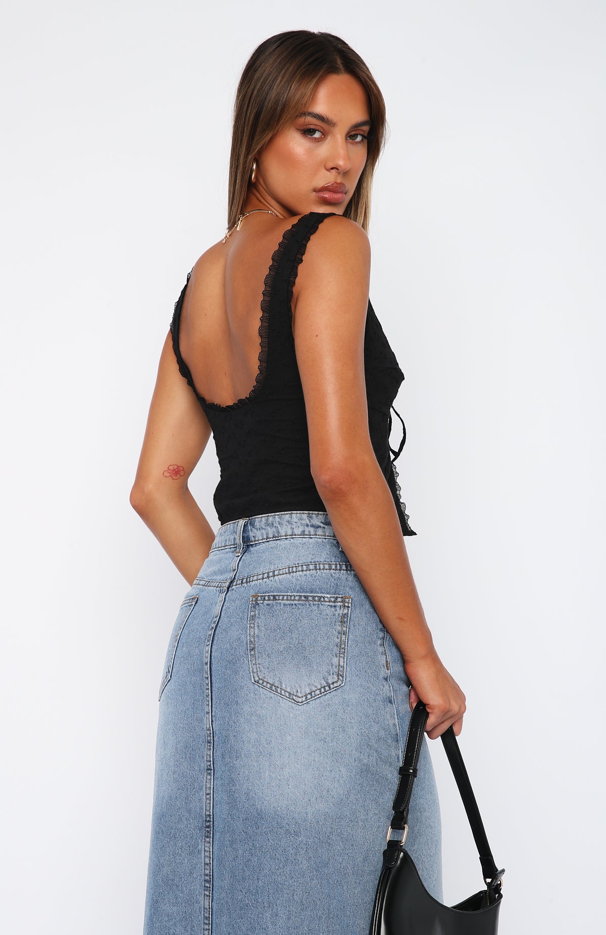 Premium Where Have You Been Crop Top - Black