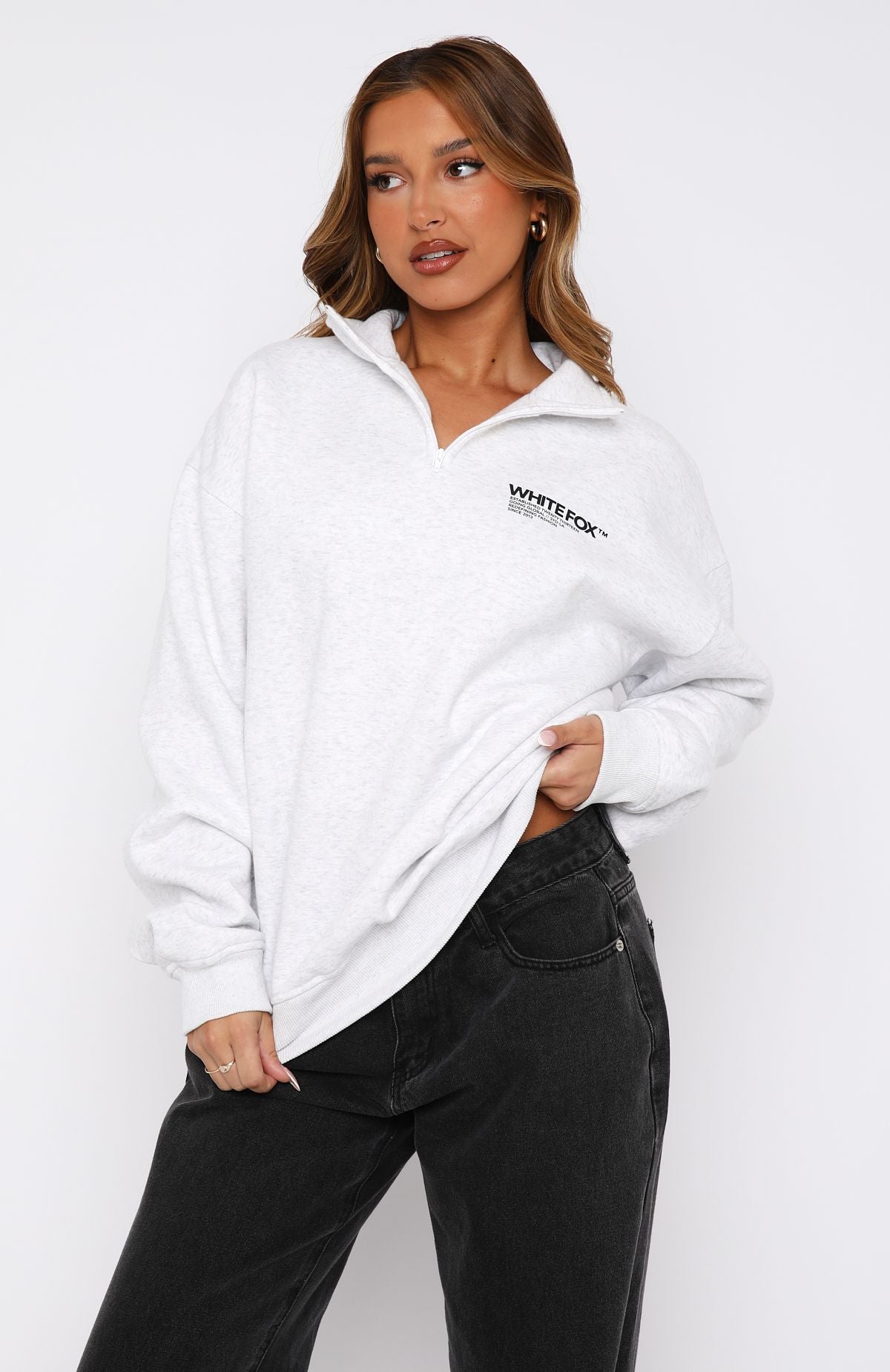 Premium Like No One Else Zip Front Sweater - Grey Marle | Ultimate Comfort