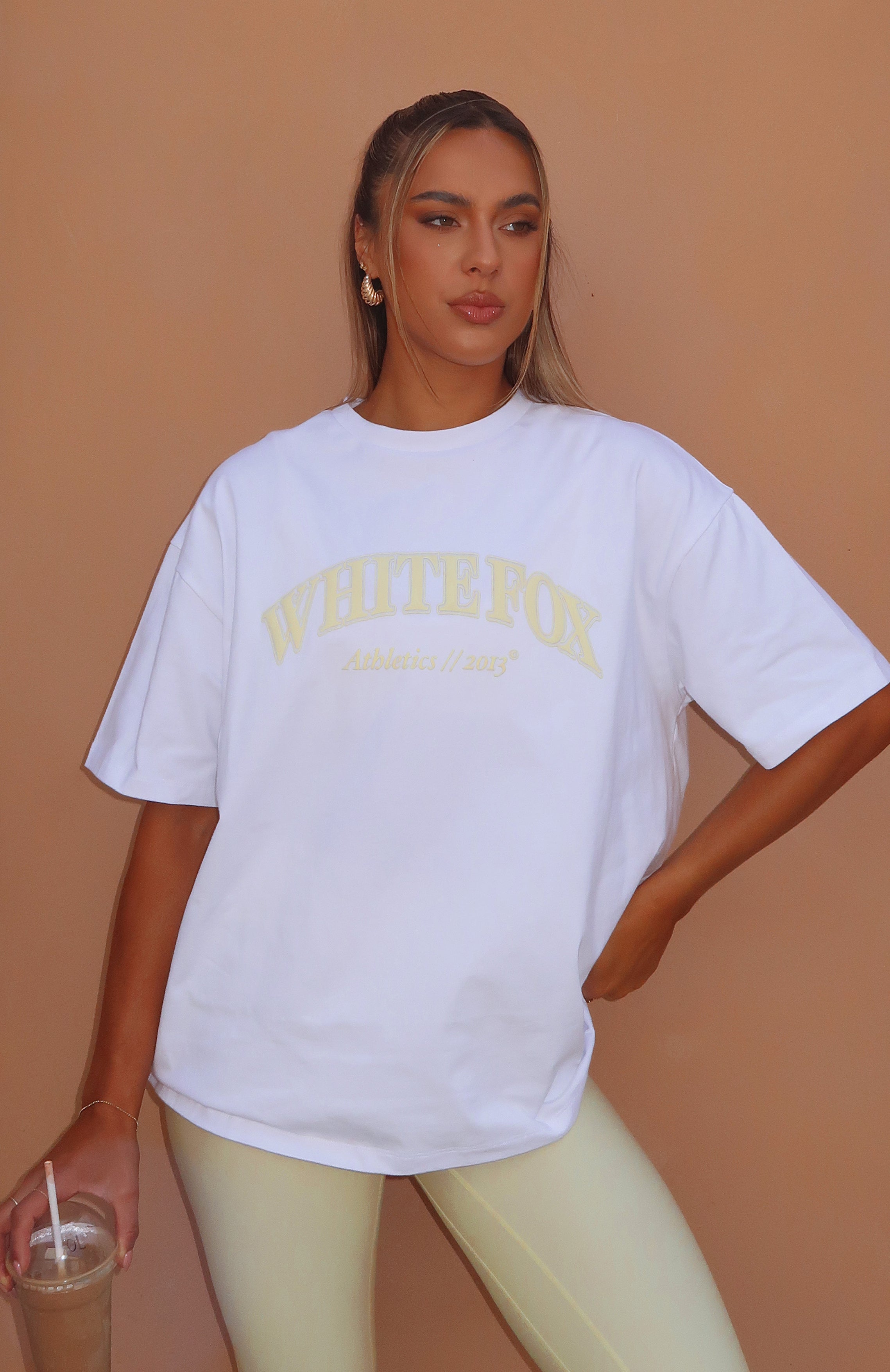 Premium Athletics Era Oversized Tee - White & Yellow