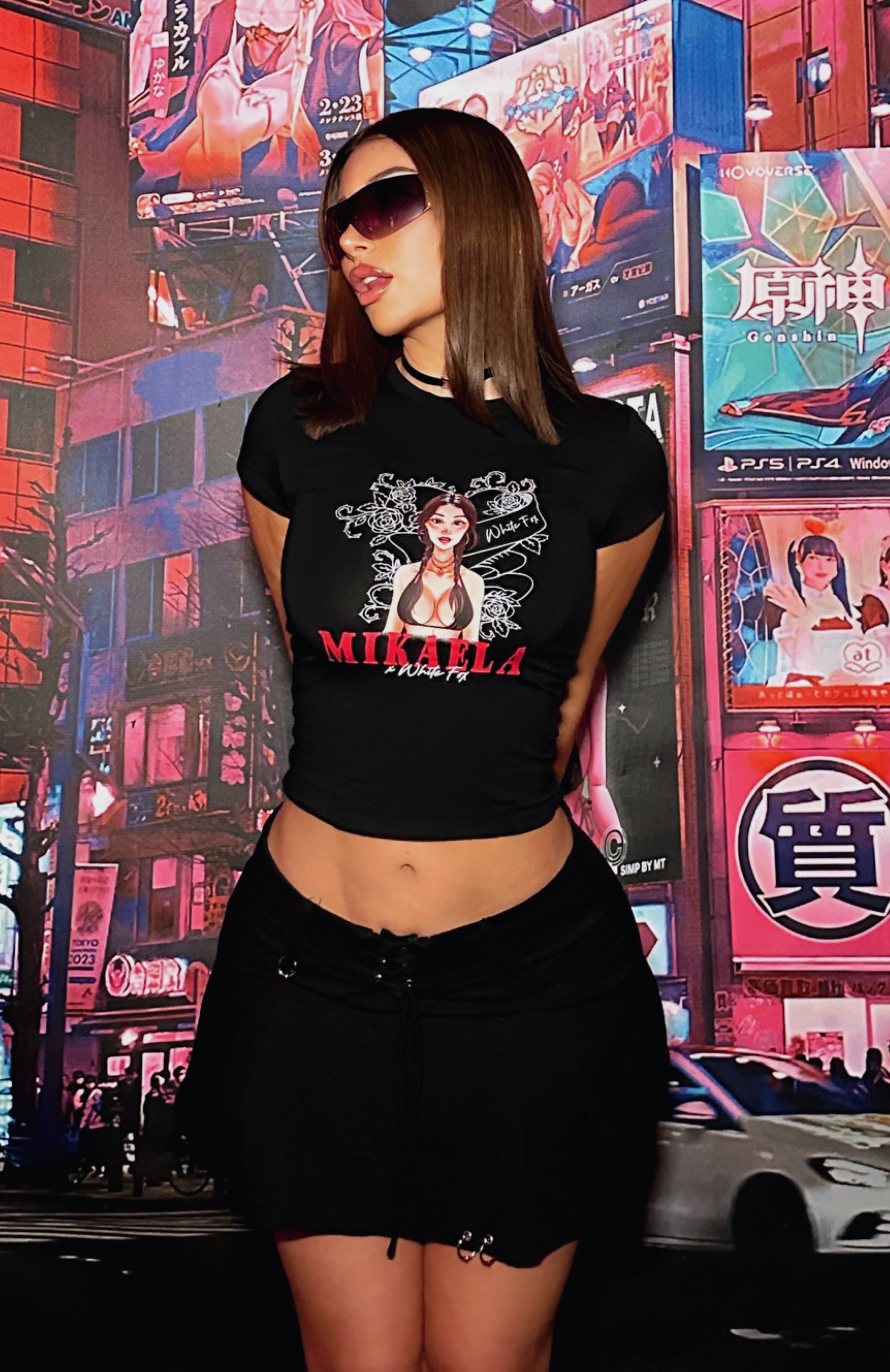 Premium Anime Mik Baby Tee - Limited Edition Black