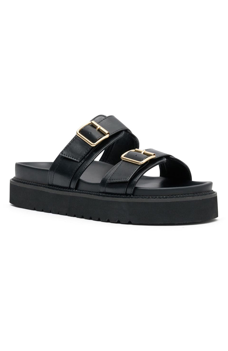 Premium Mila Slides - Black & Gold Edition