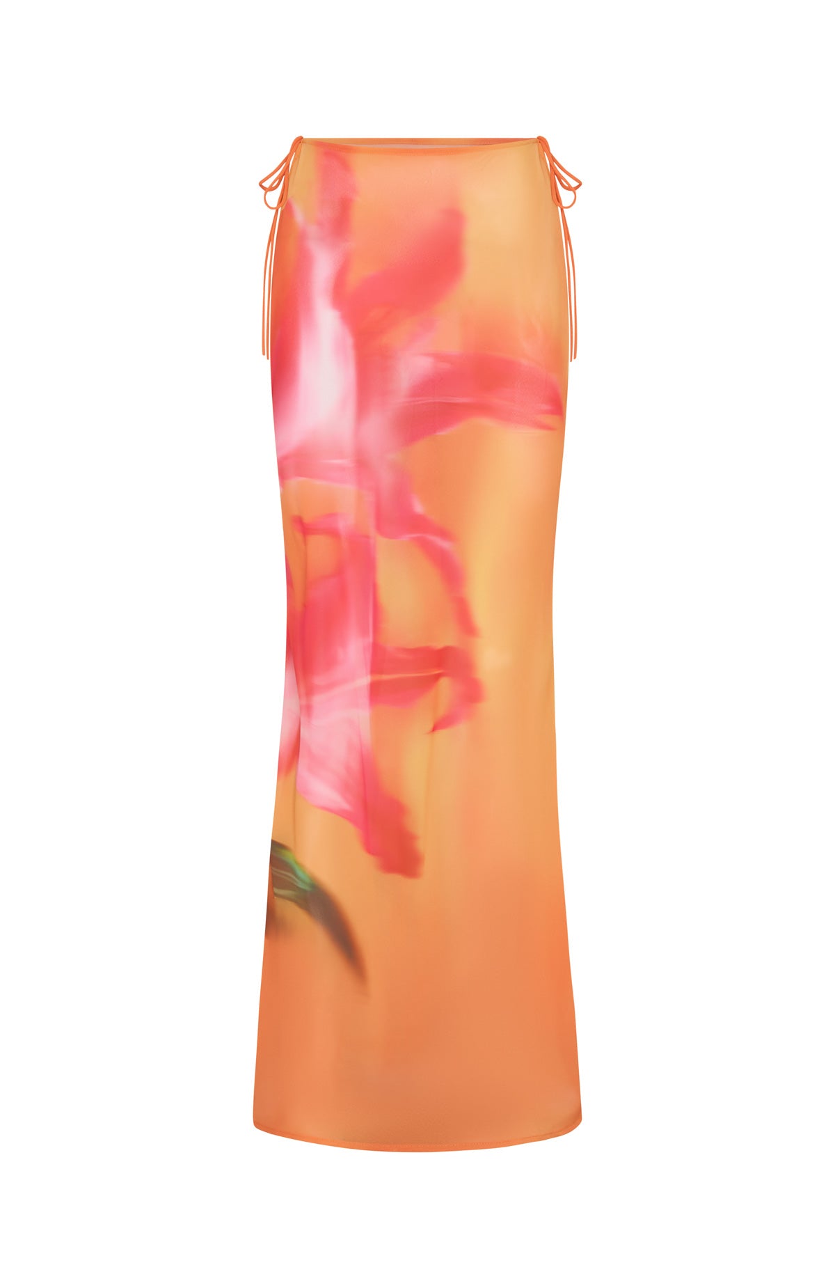 Premium Luminous Maxi Skirt | Sunset Floral Design