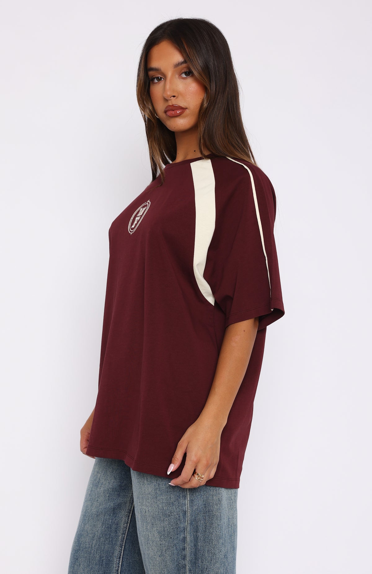 Ultimate Comfort Oversized Cotton Tee - Maroon