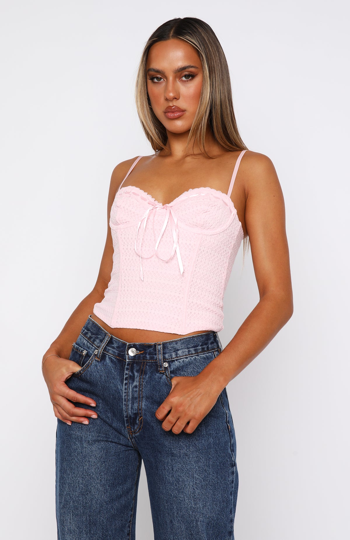 Premium Way You Feel Bustier in Baby Pink