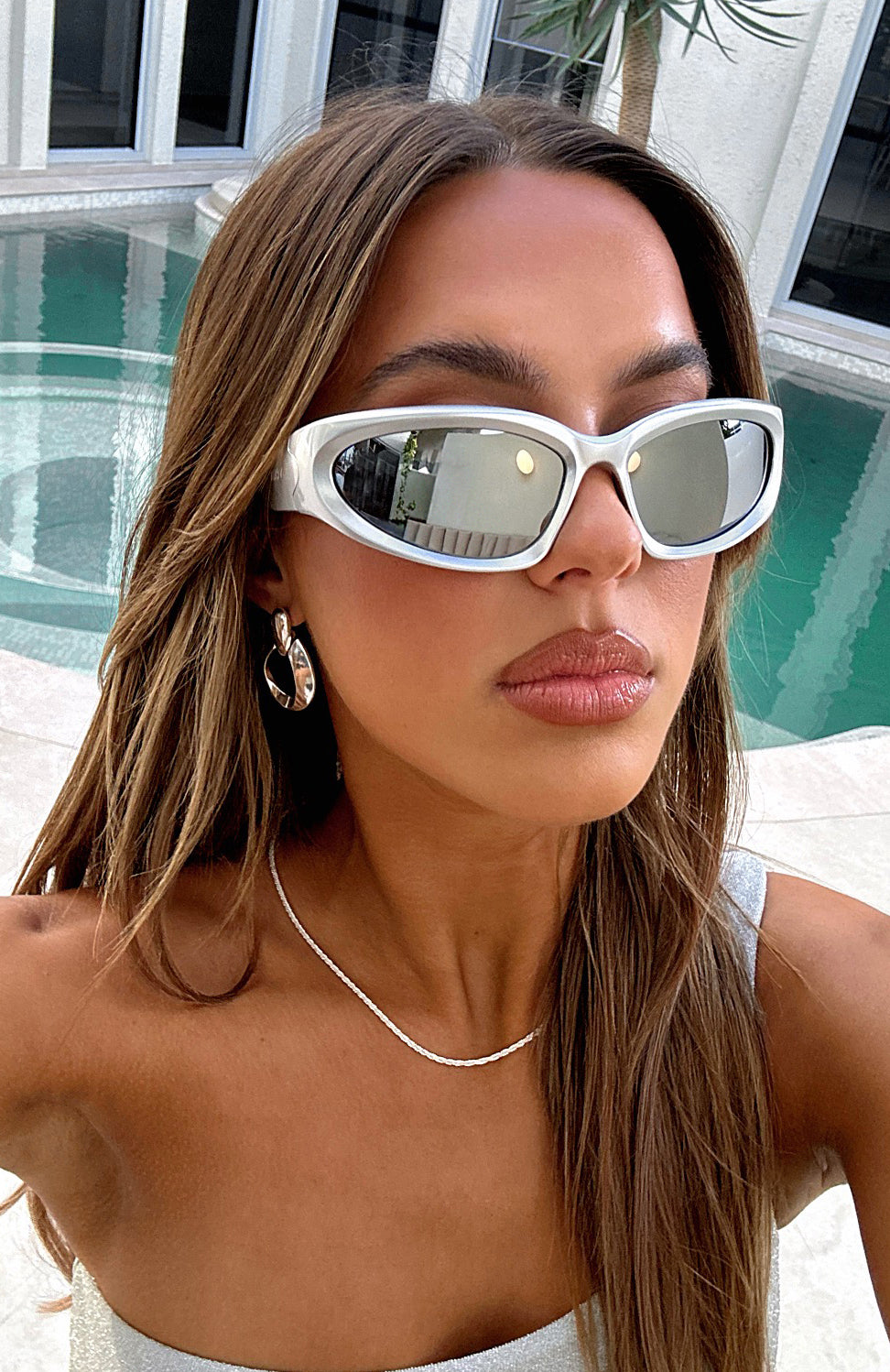Premium Mamba Silver Reflective Sunglasses