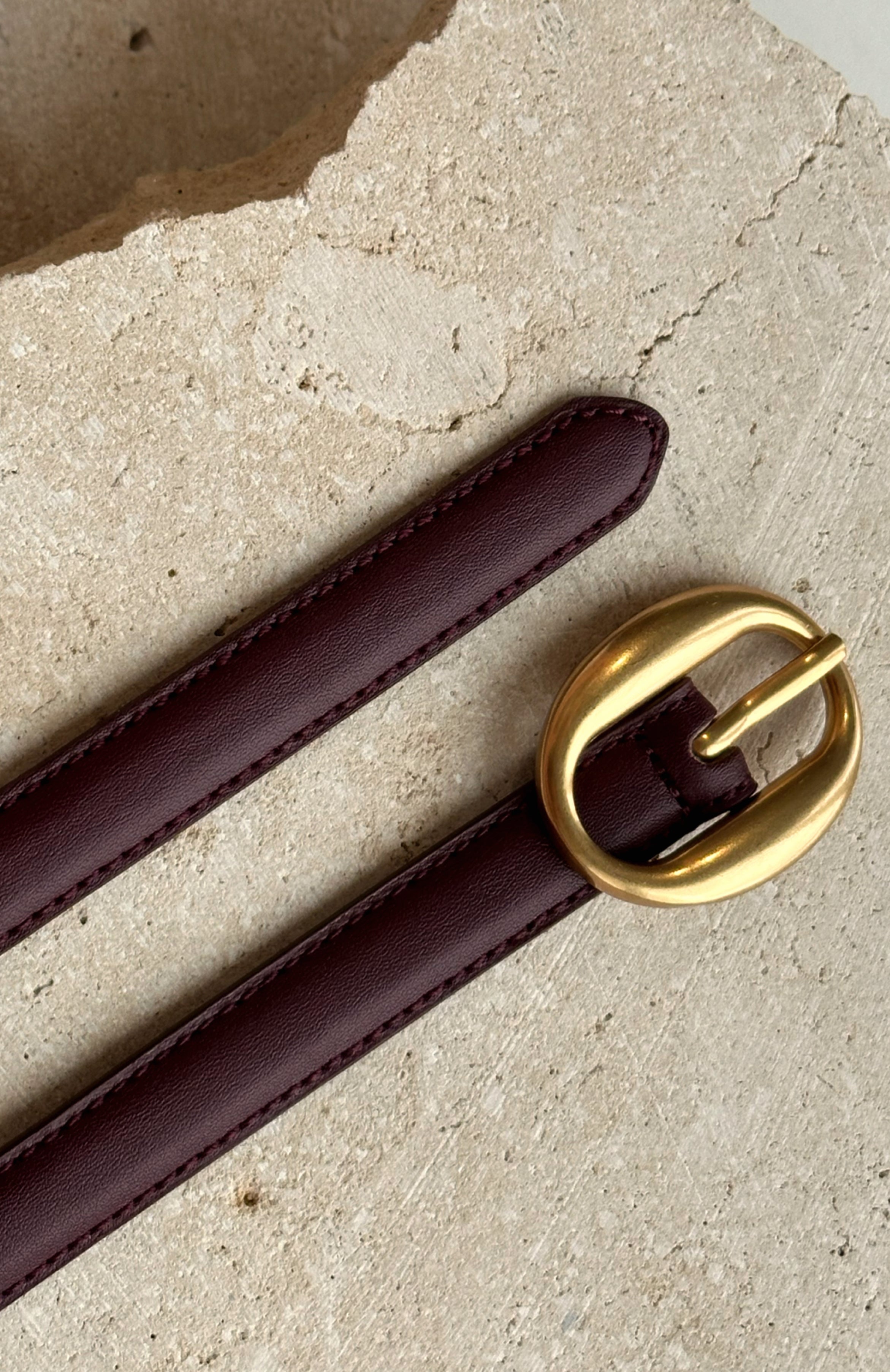 Premium Ron Belt in Burgundy & Vintage Gold - Effortless Style Upgrade