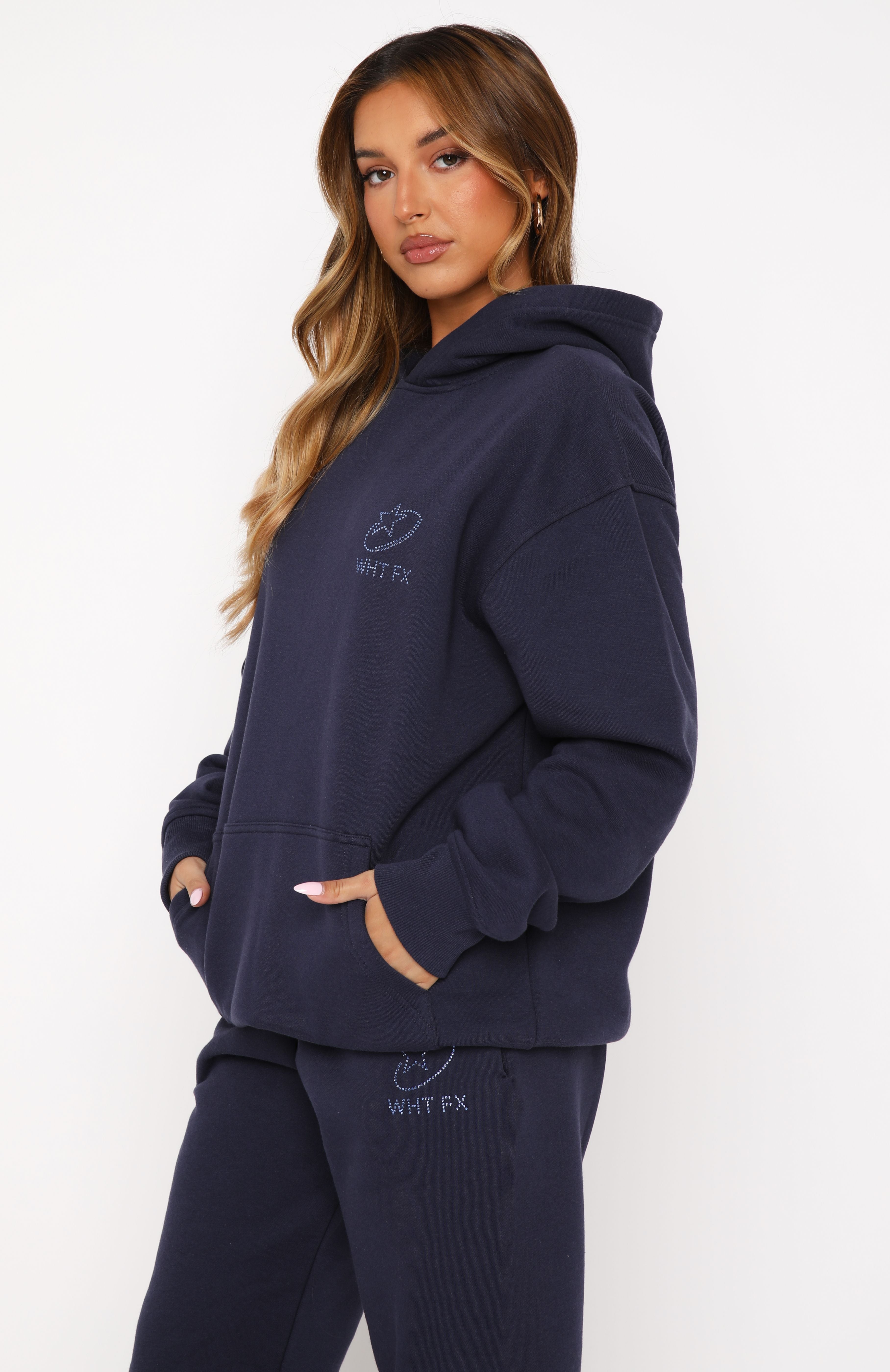 Premium Always Shining Oversized Hoodie - Navy